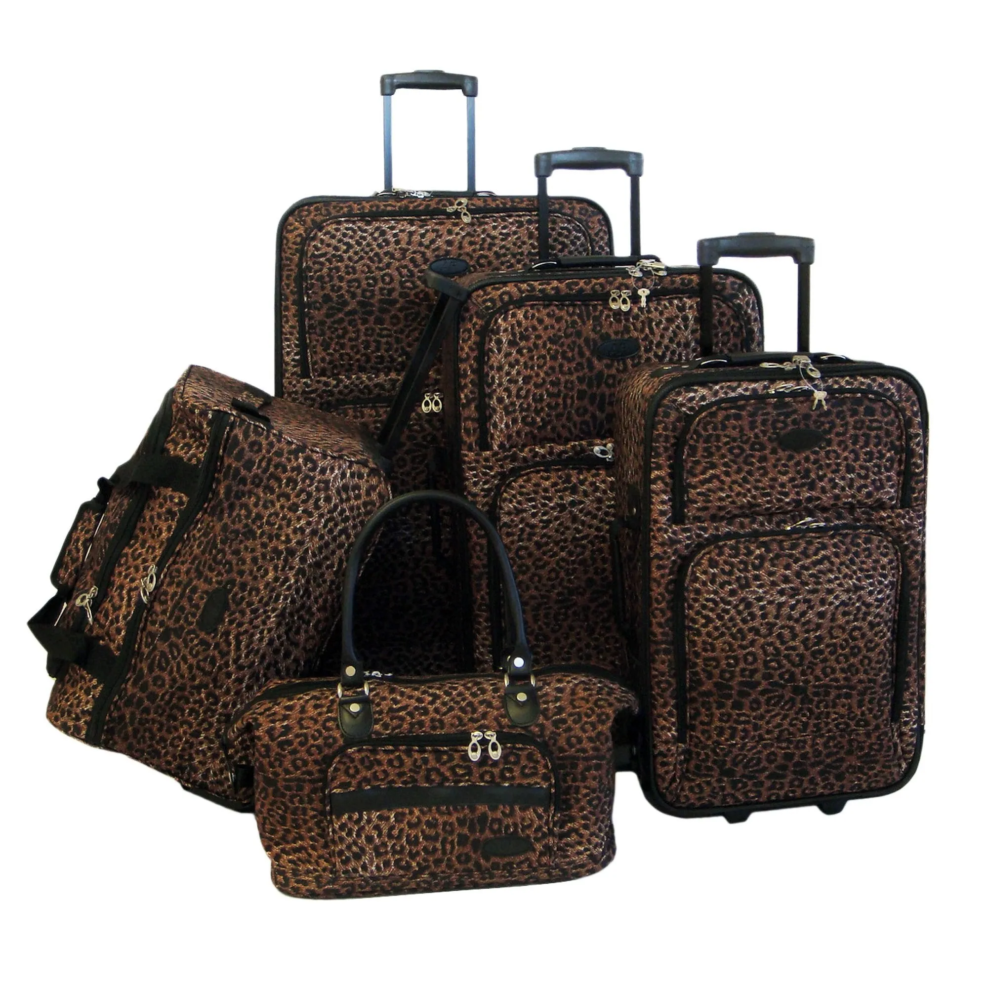 American Flyer AnimalPrint 5 Piece Set 4-Wheel Luggage Sets