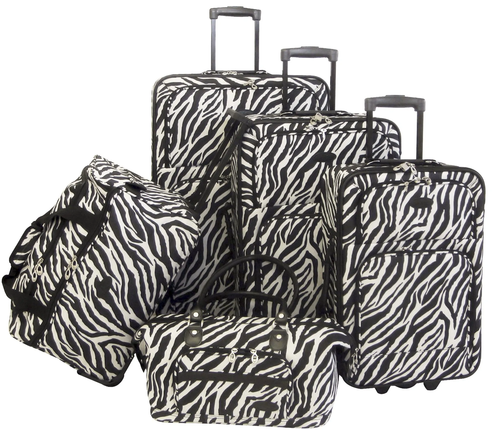 American Flyer AnimalPrint 5 Piece Set 4-Wheel Luggage Sets
