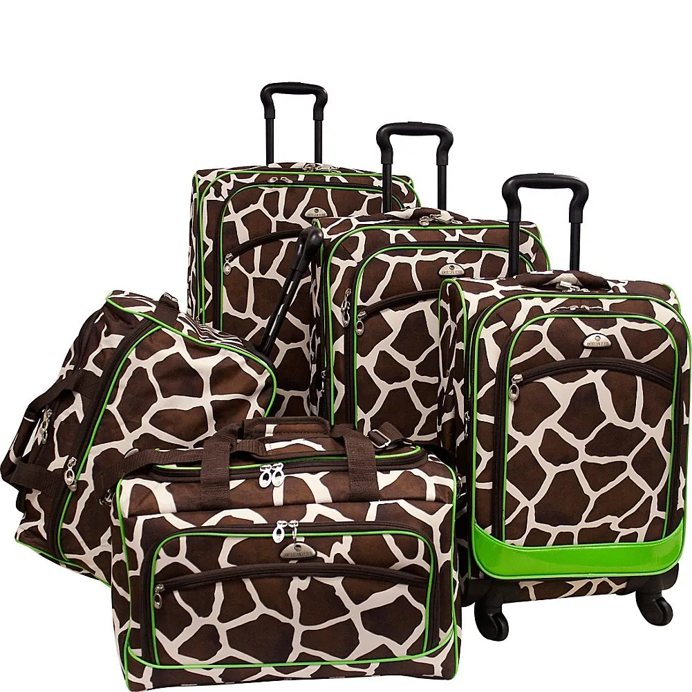 American Flyer AnimalPrint 5 Piece Set 4-Wheel Luggage Sets