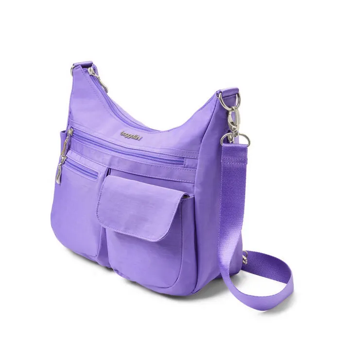 Baggallini Modern Everywhere Hobo Crossbody w/ Trolley Sleeve & RFID Wristlet Wallet