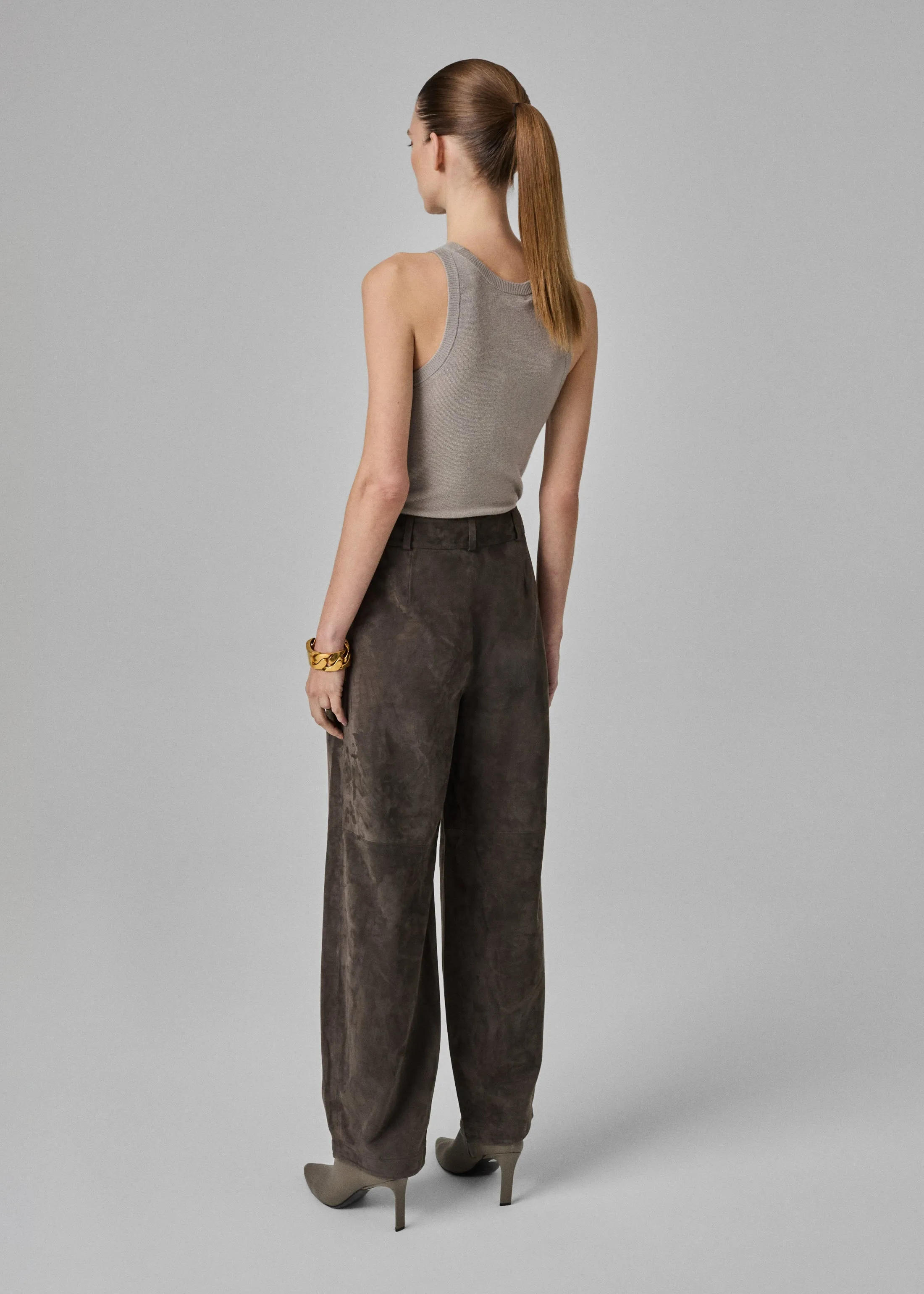Balloon Pant in Suede - Charcoal