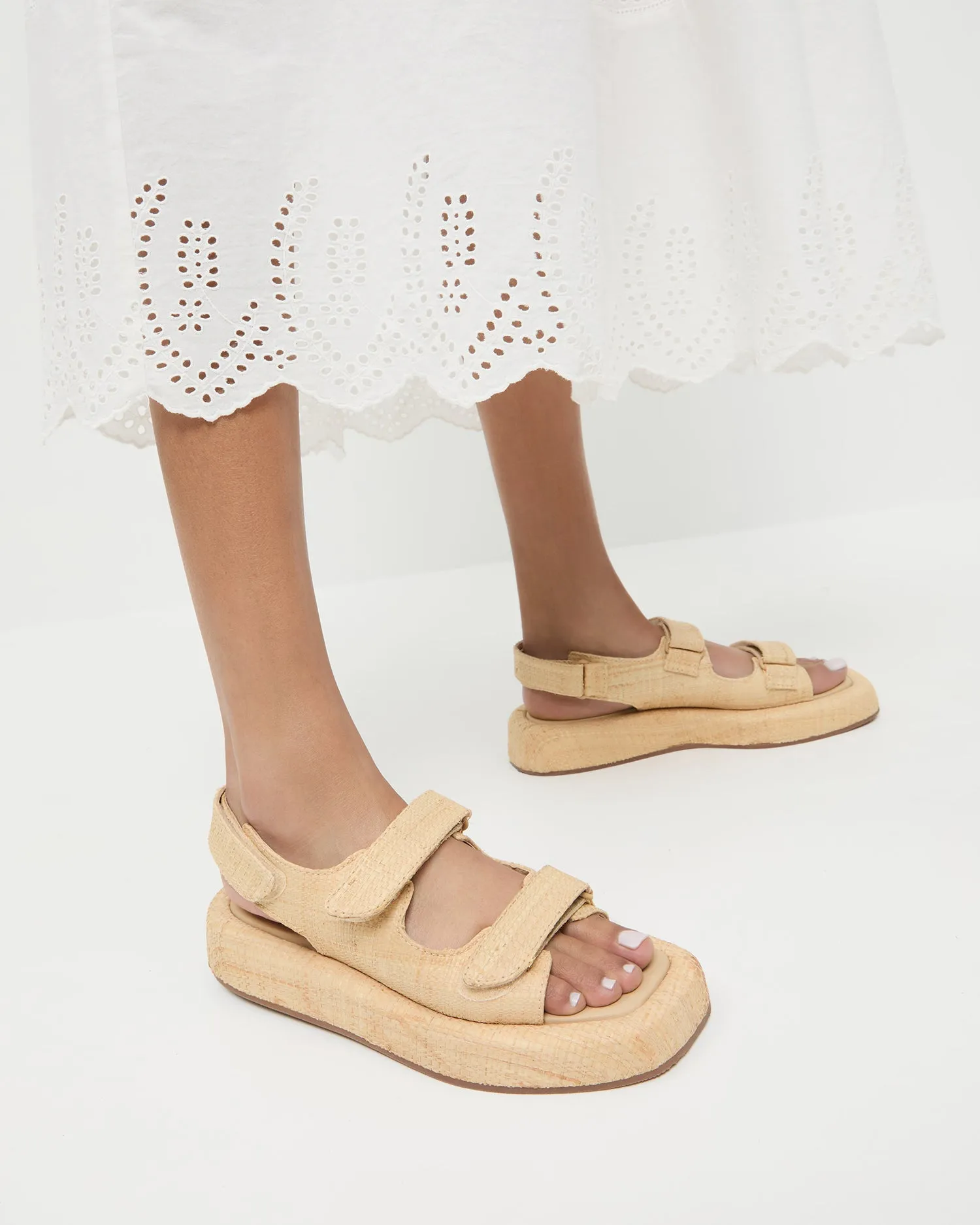 Blaise Natural Raffia Platform Sandal
