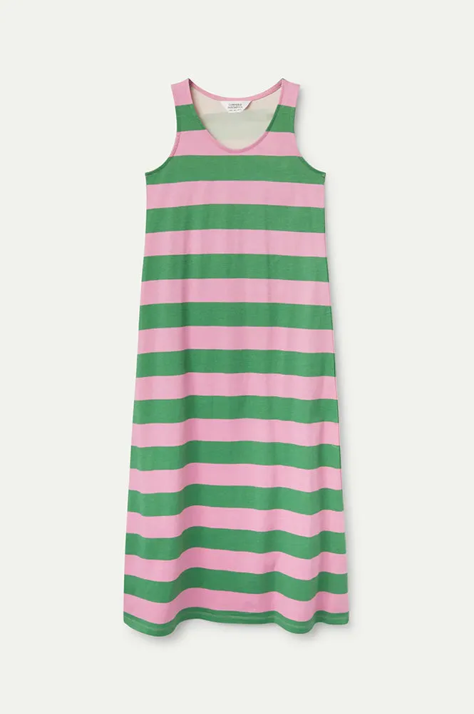 Compania Fantastica Long Pink and Green Striped Dress