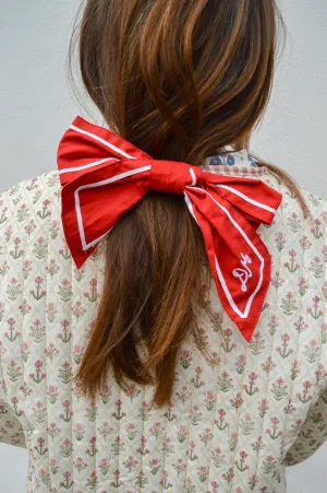 Damson Madder Sailor Bow Red and White Hairclip