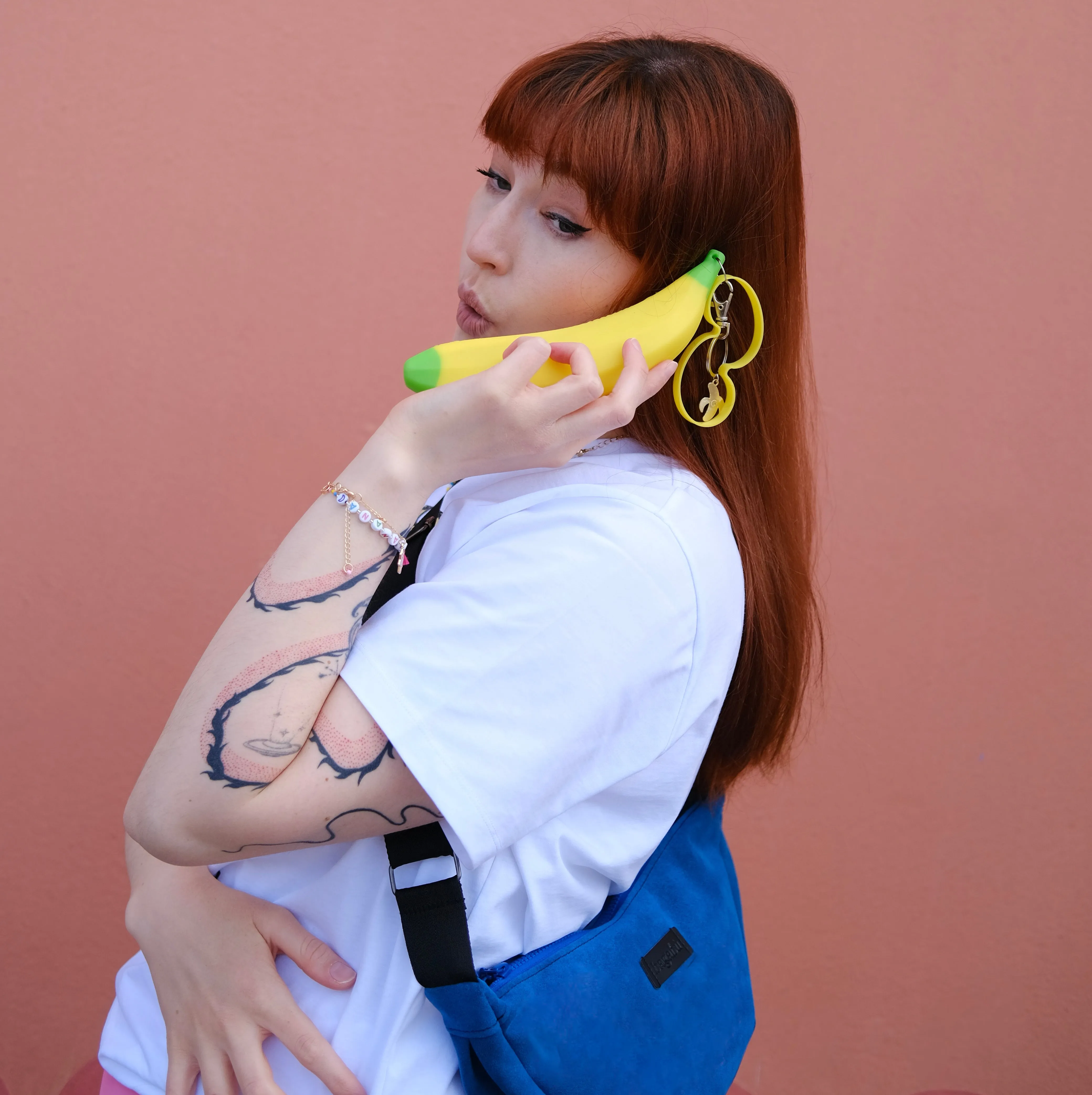 Deep Blue Banana Bag