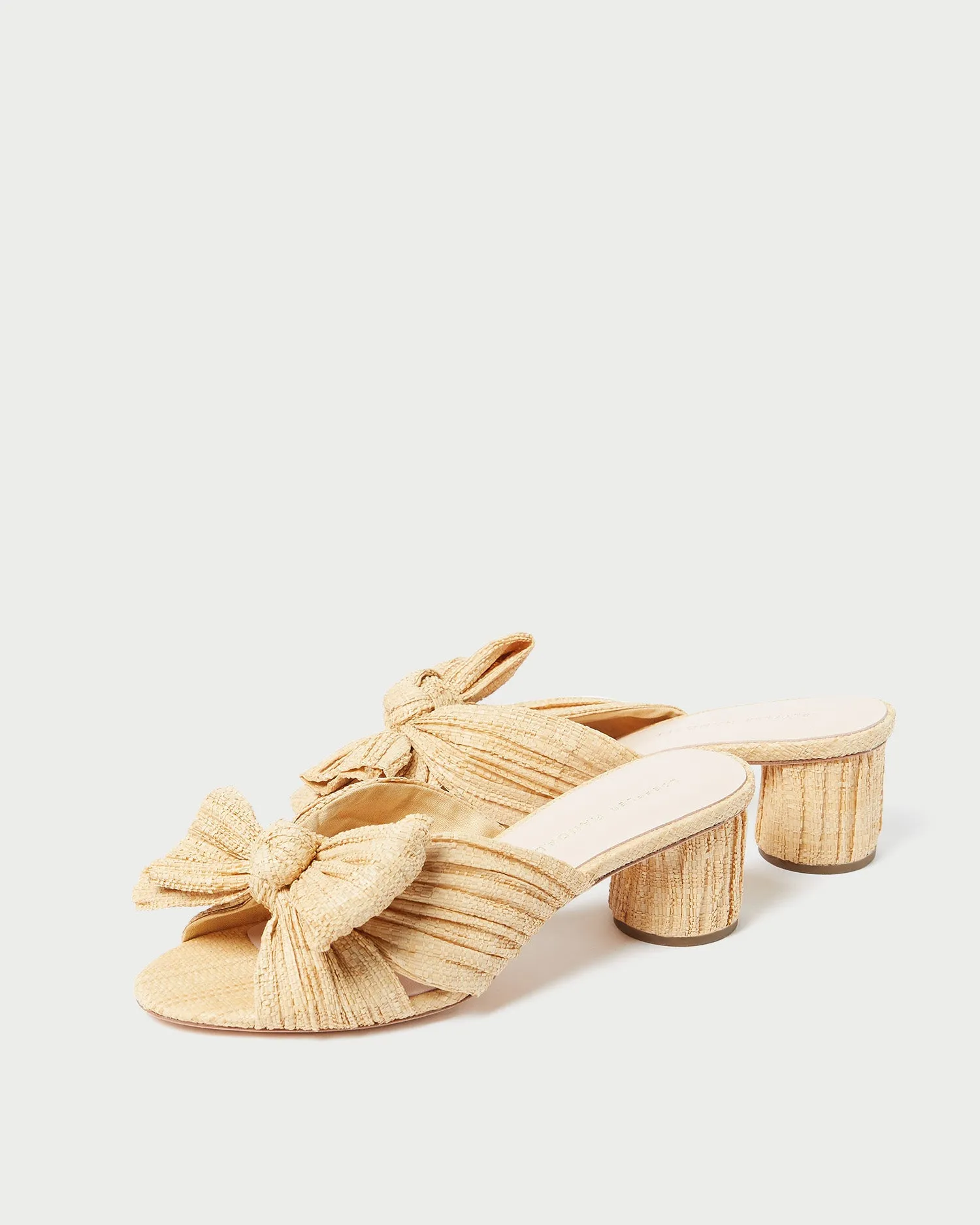 Emilia Natural Pleated Bow Heel