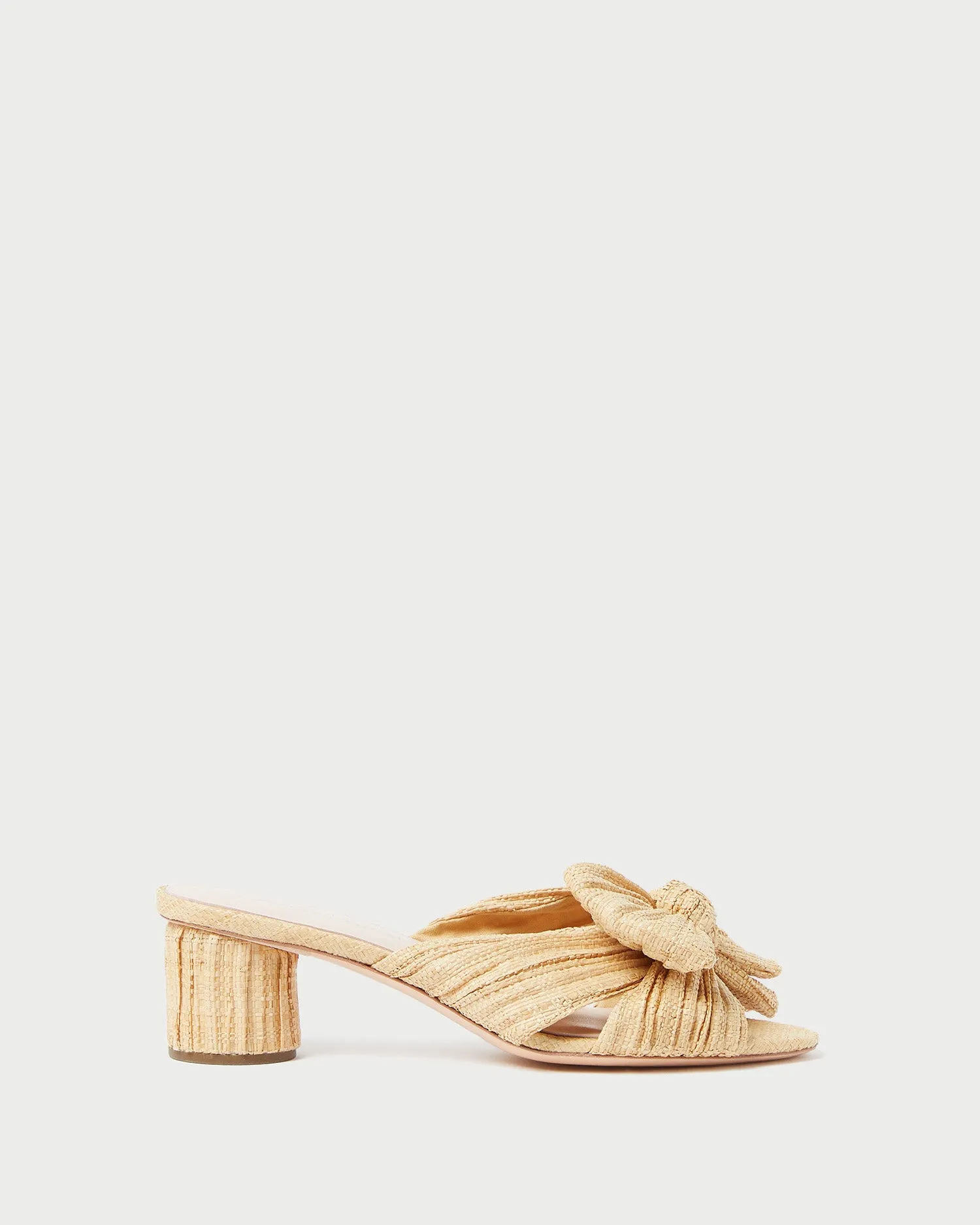 Emilia Natural Pleated Bow Heel