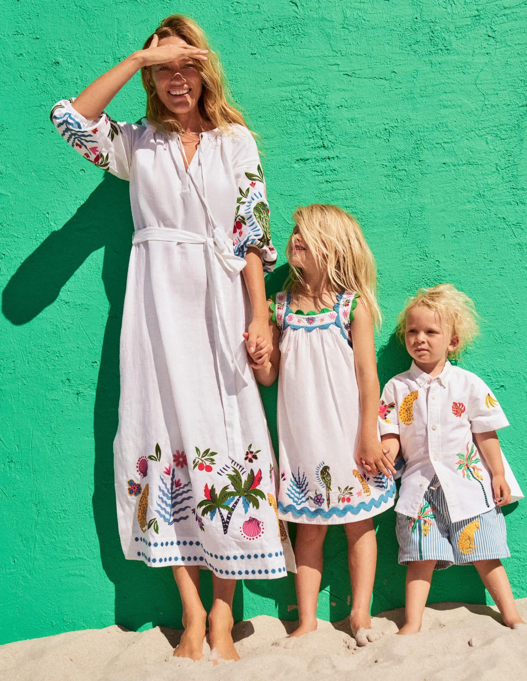 Fun Cotton Shirt-Campanula Jungle Embroidery