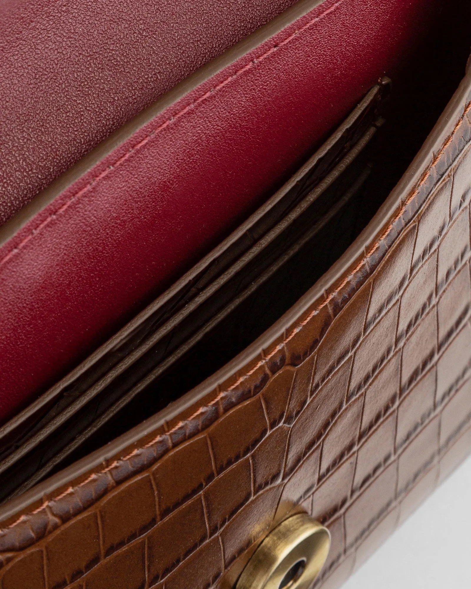 GABRIELLE POUCH - BROWN EMBOSSED