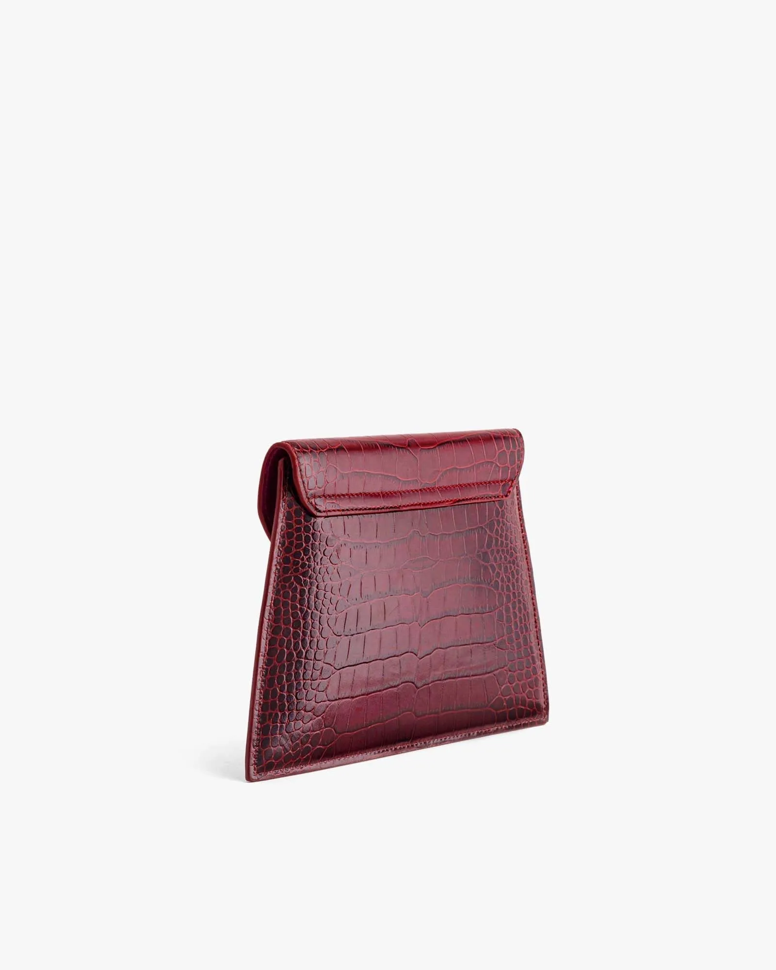 GABRIELLE POUCH - Burgundy lizard