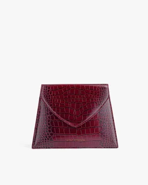 GABRIELLE POUCH - Burgundy lizard