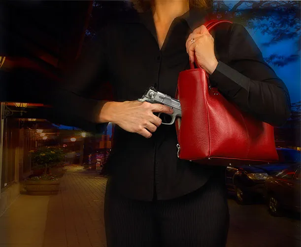 GTM Leather Concealed Carry Traditional Open Top Tote