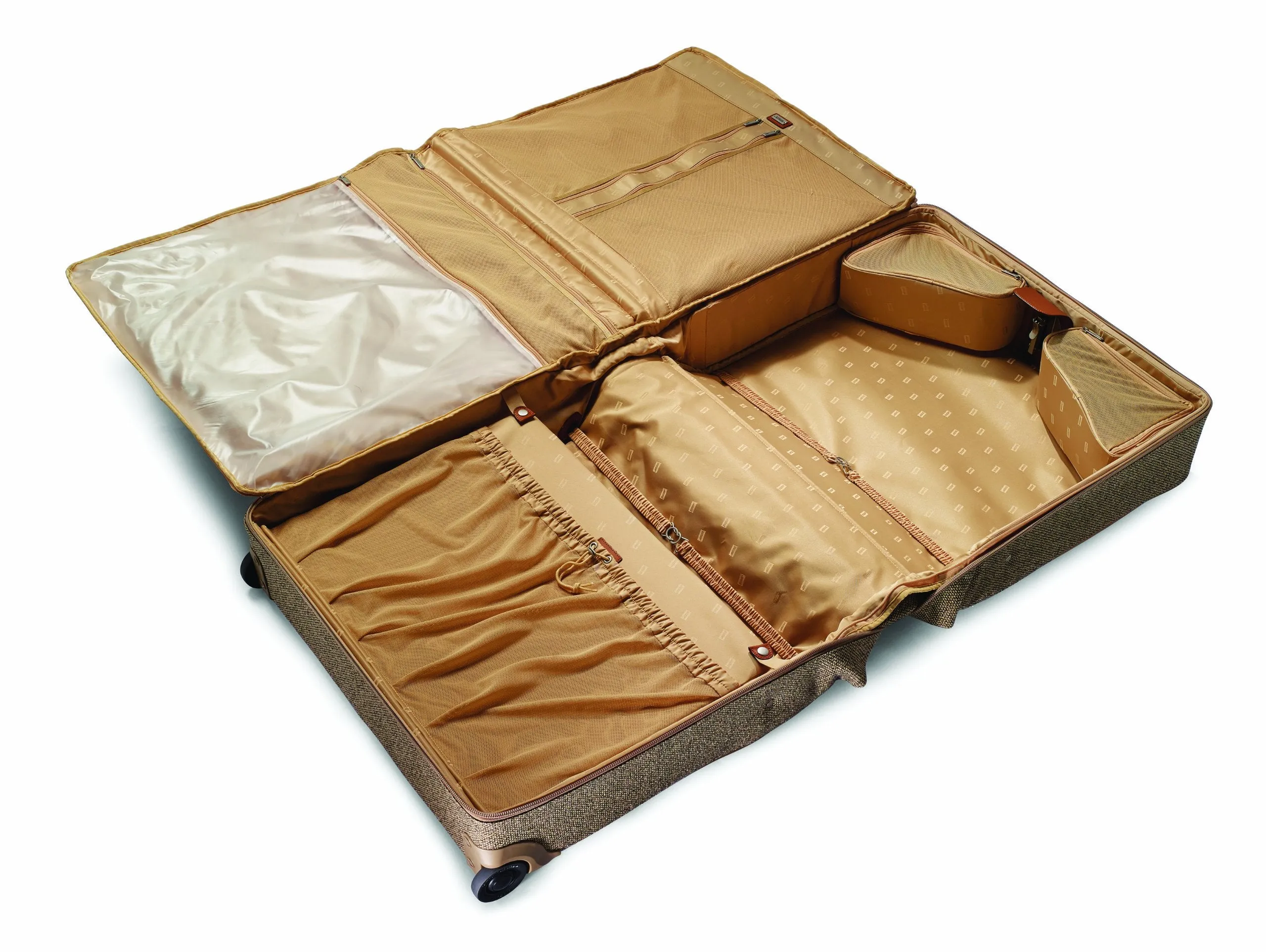 Hartmann Tweed Belting Large Wheeled Garment Bag Walnut Tweed