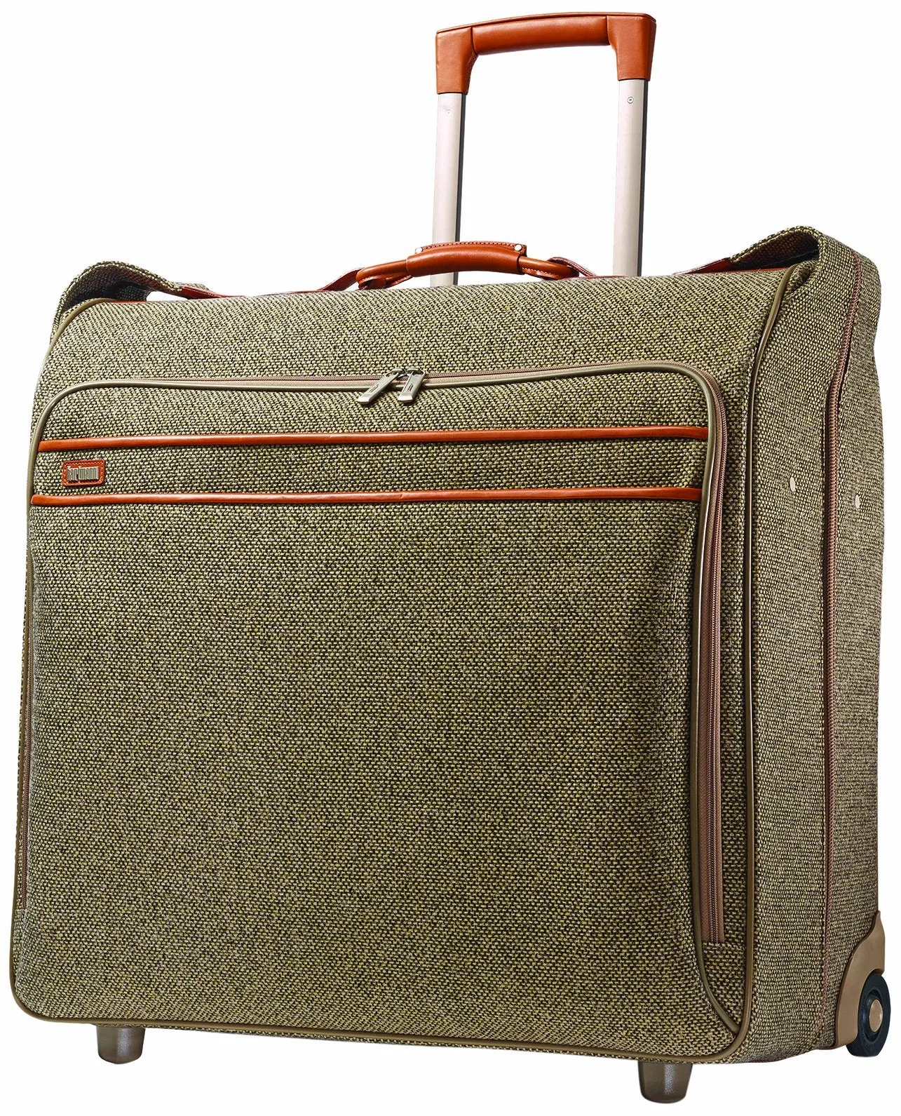 Hartmann Tweed Belting Large Wheeled Garment Bag Walnut Tweed