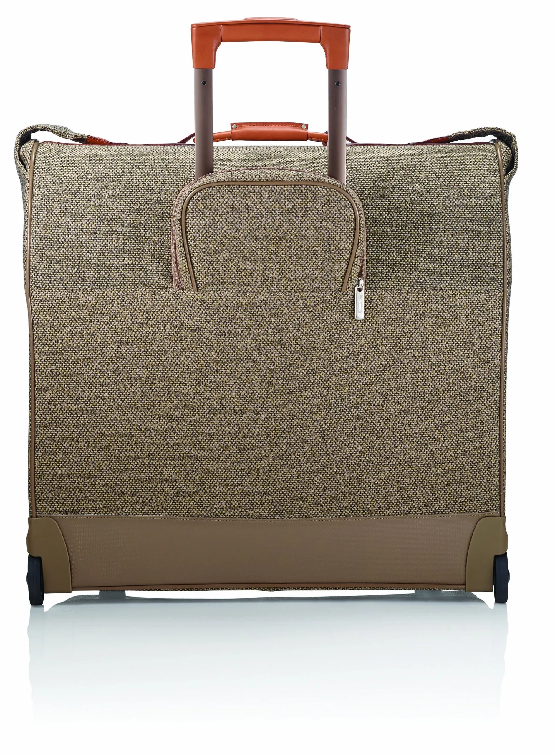 Hartmann Tweed Belting Large Wheeled Garment Bag Walnut Tweed