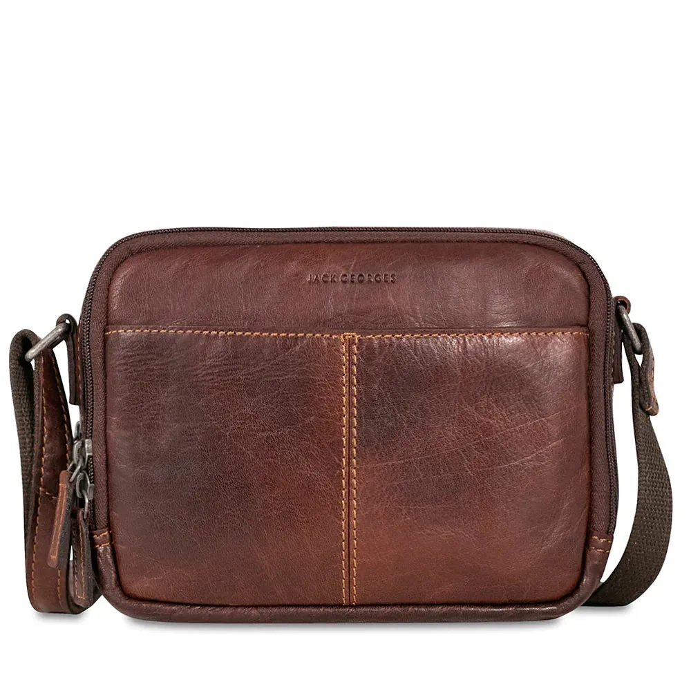 Jack Georges Voyager Double Zippered Crossbody Bag