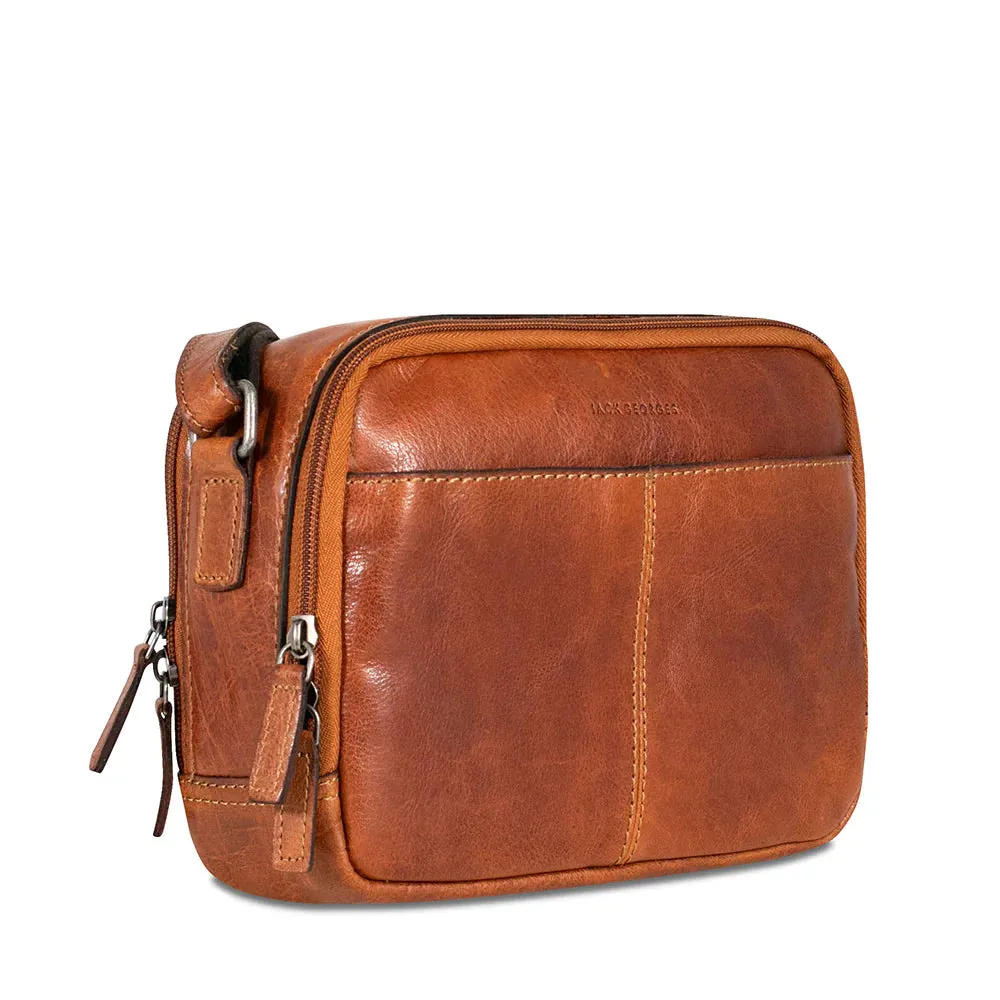 Jack Georges Voyager Double Zippered Crossbody Bag