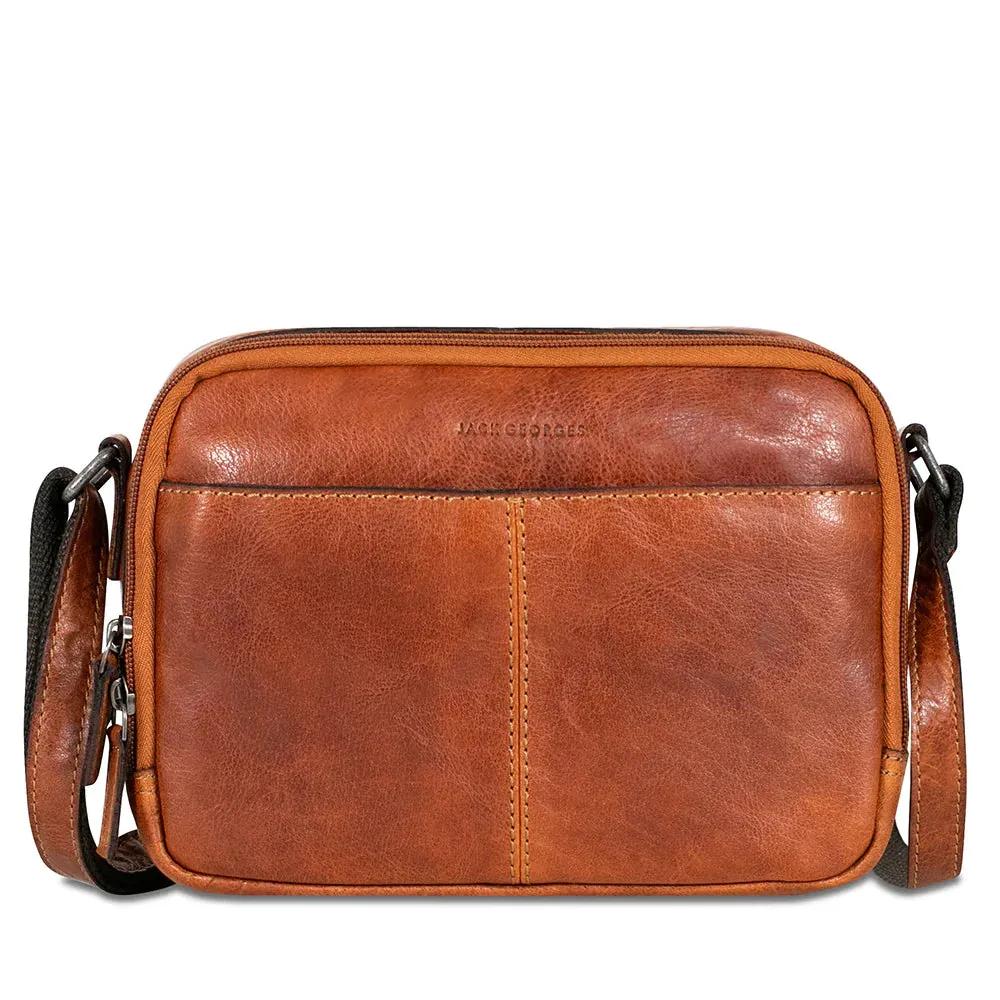 Jack Georges Voyager Double Zippered Crossbody Bag