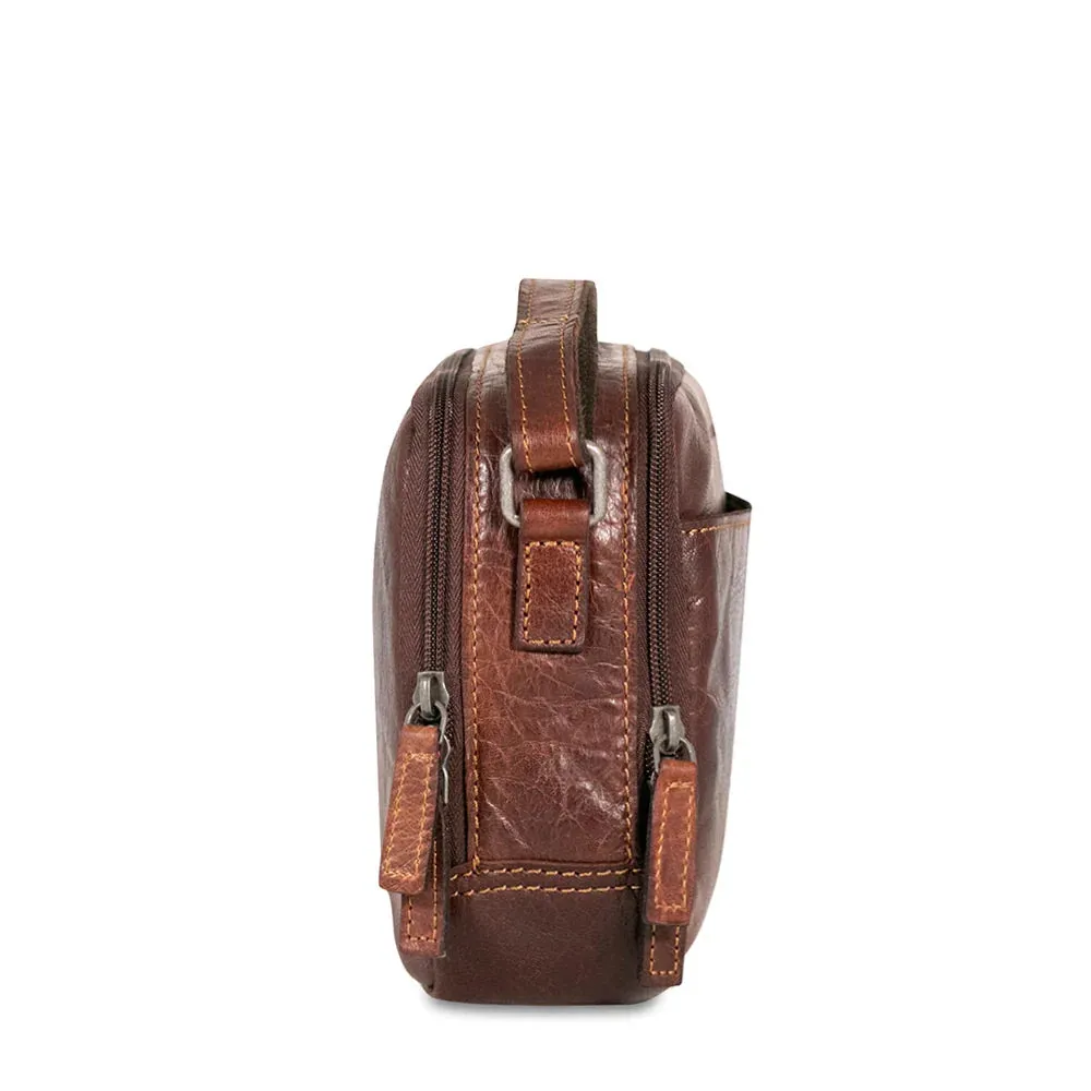 Jack Georges Voyager Double Zippered Crossbody Bag
