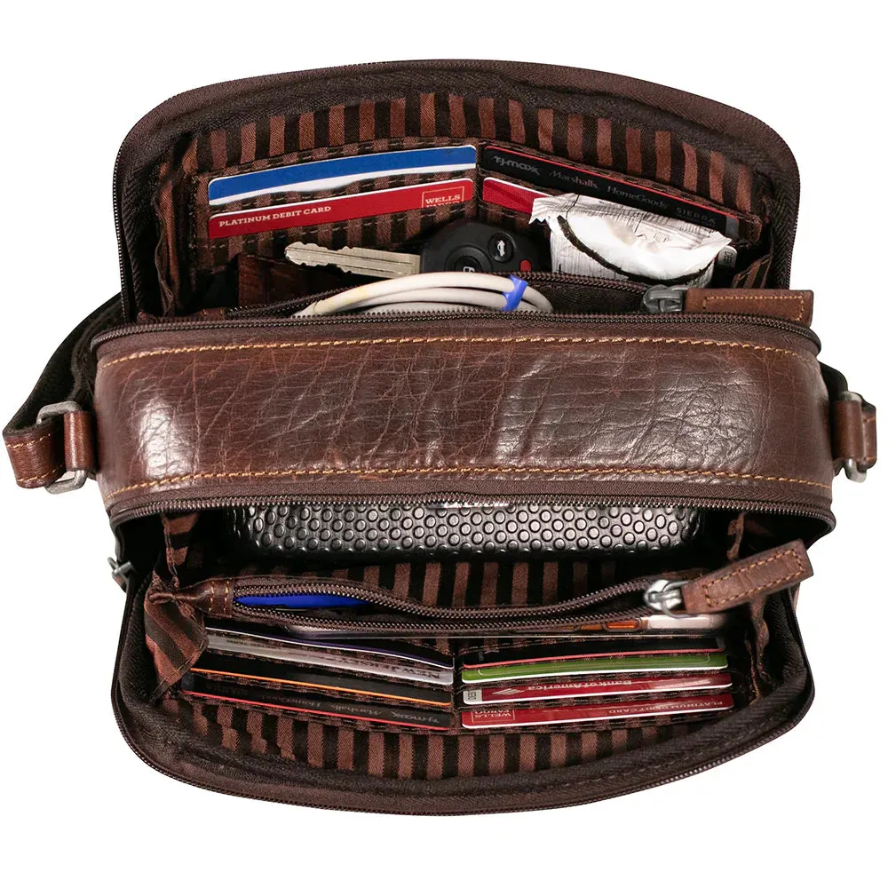 Jack Georges Voyager Double Zippered Crossbody Bag