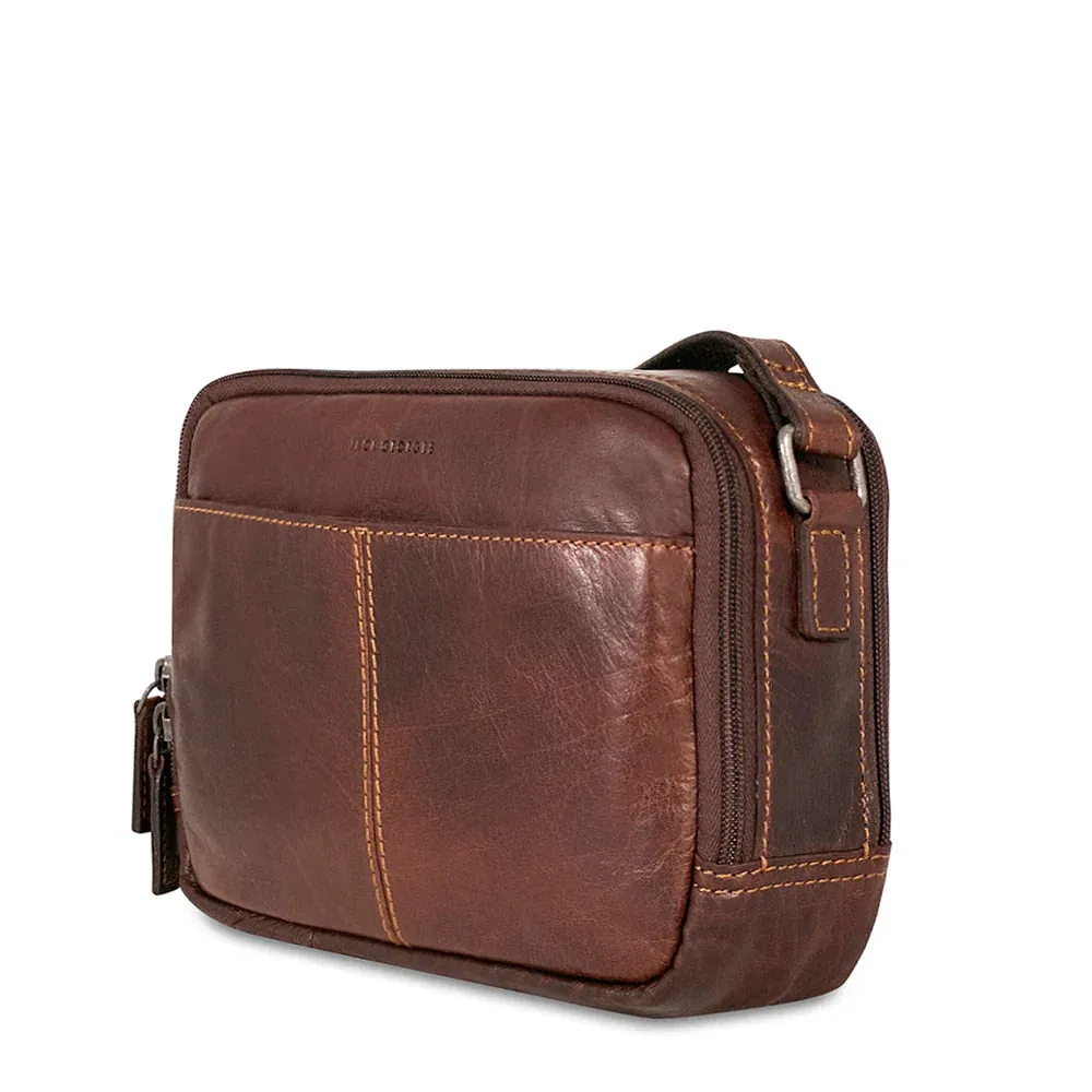 Jack Georges Voyager Double Zippered Crossbody Bag