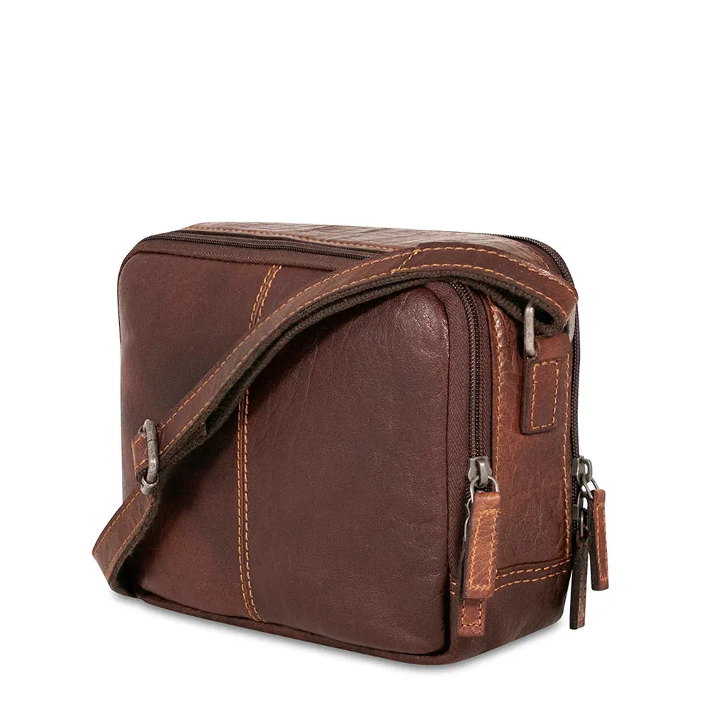 Jack Georges Voyager Double Zippered Crossbody Bag