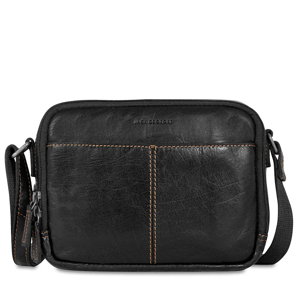 Jack Georges Voyager Double Zippered Crossbody Bag