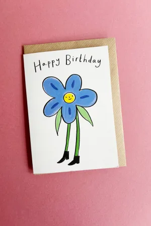 Kitty Kenda Happy Birthday Flower Person  Card
