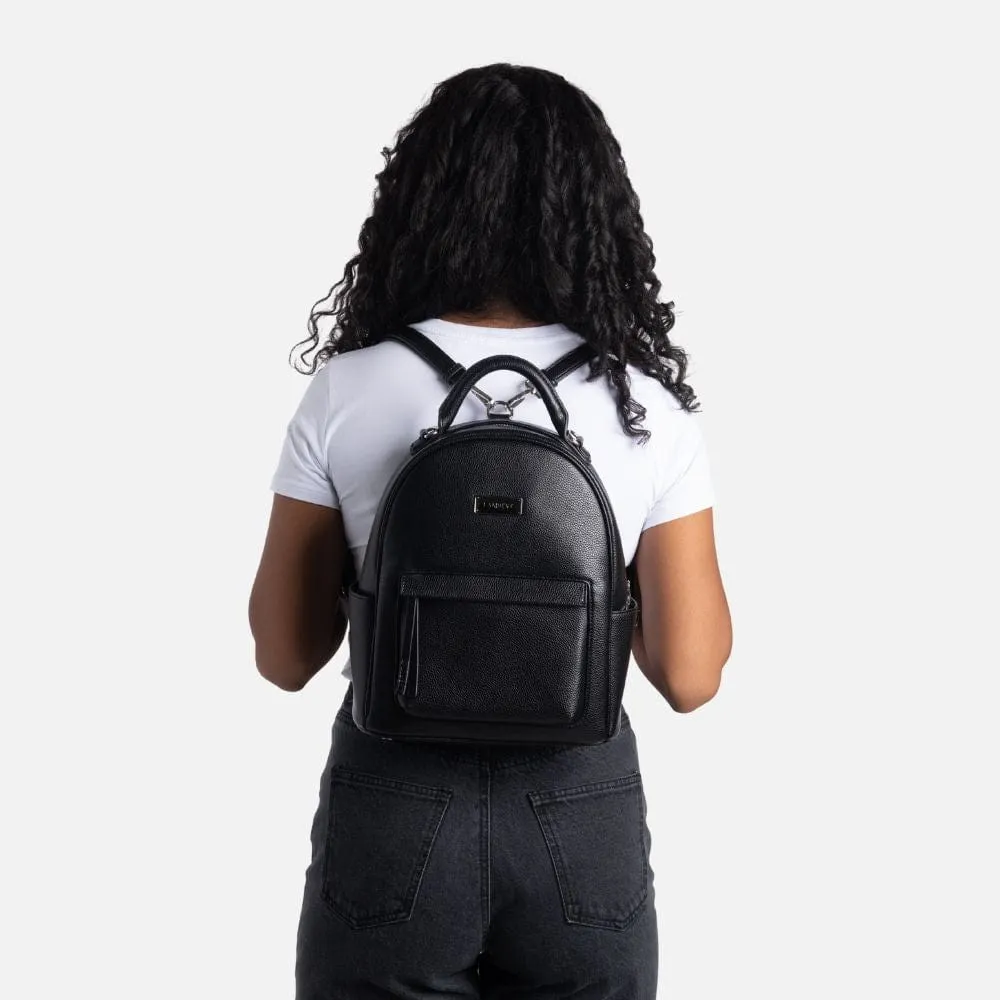 Le Maude - Sac à dos 3-en-1 en cuir vegan noir