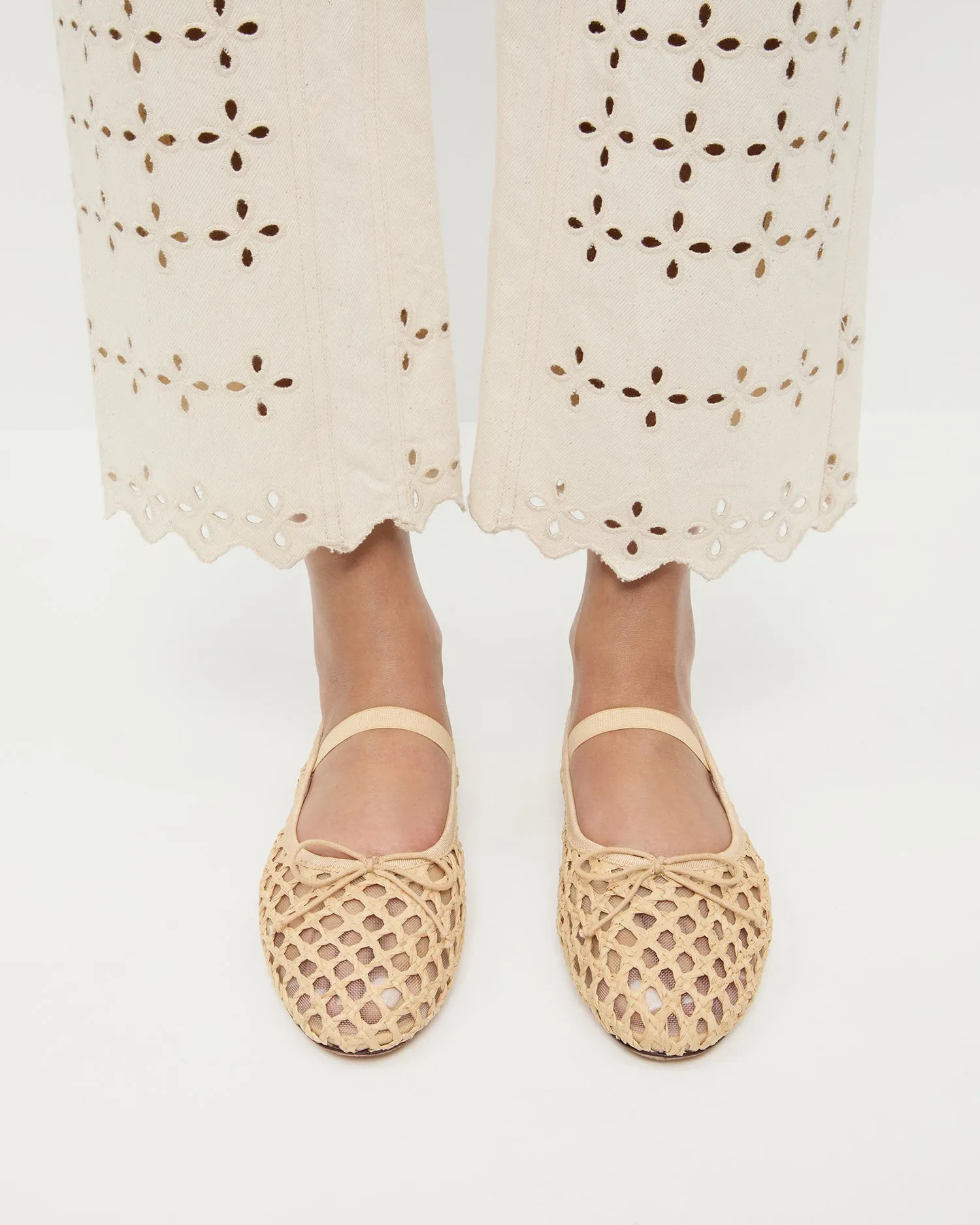 Leonie Natural Crochet Ballet Flat