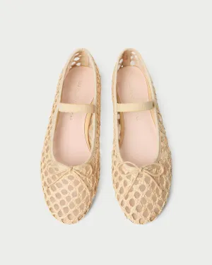 Leonie Natural Crochet Ballet Flat