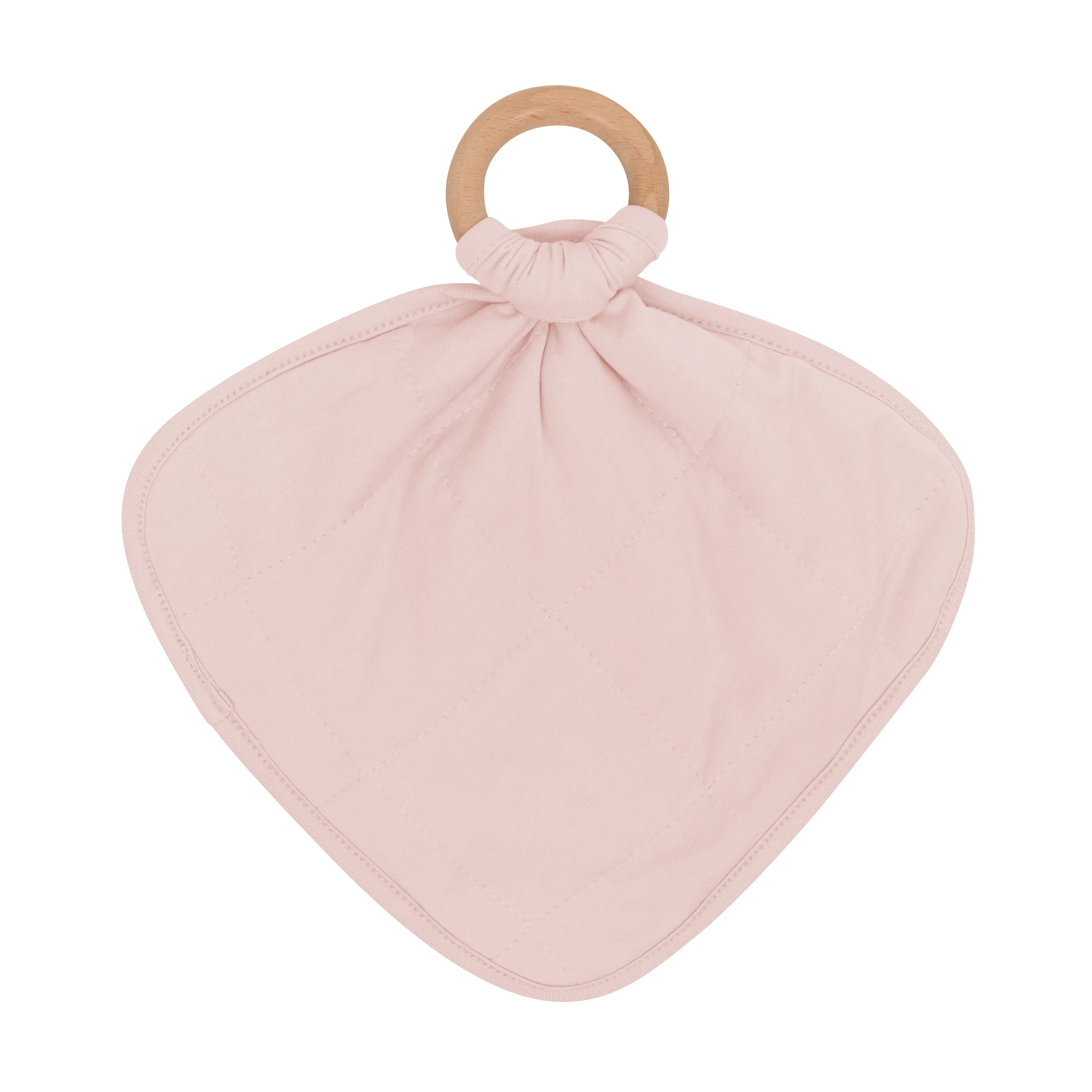 Lovey in Blush Rabbit with Removable Wooden Teething Ring