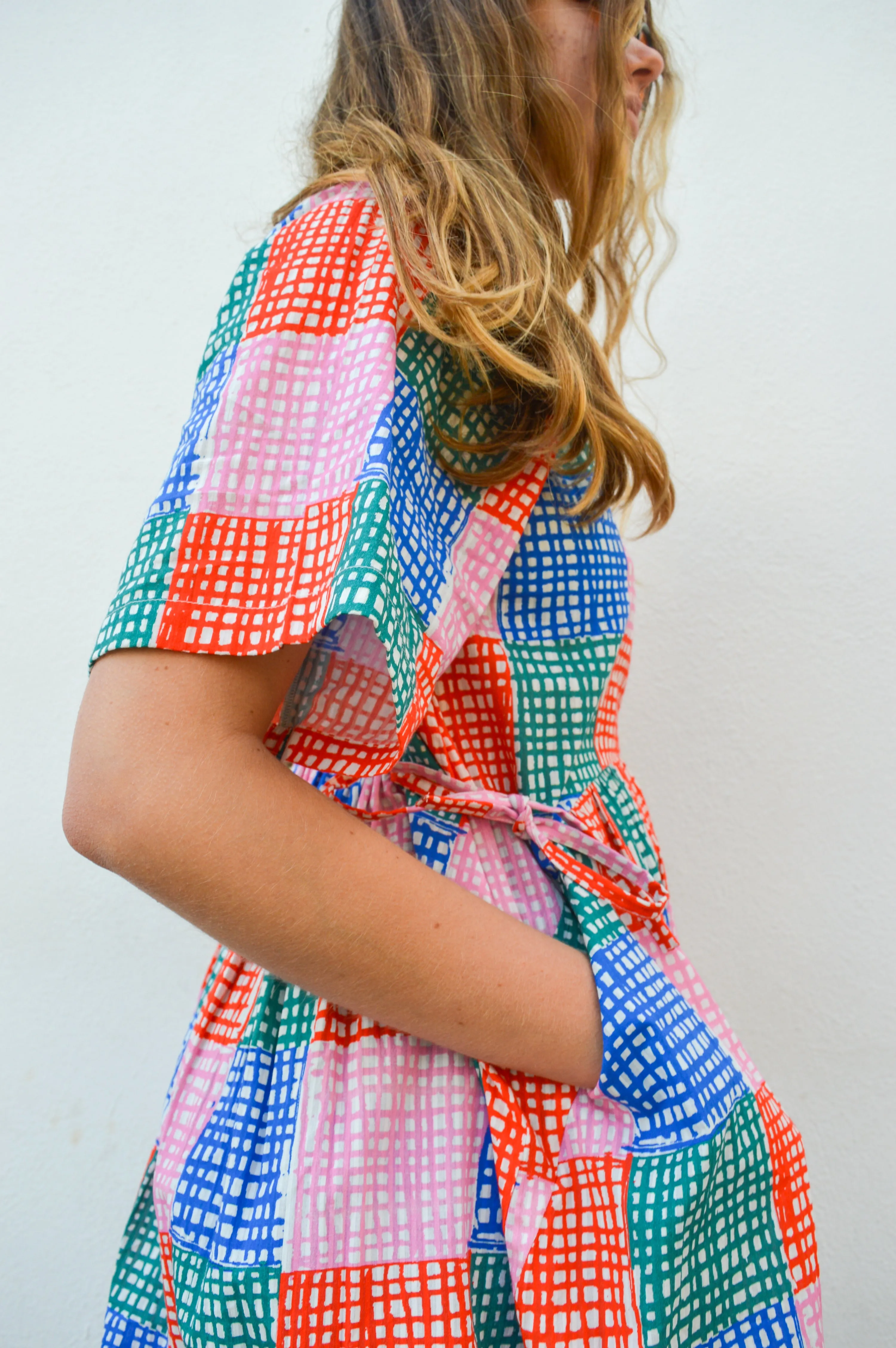 Lowie Grid Check Dress