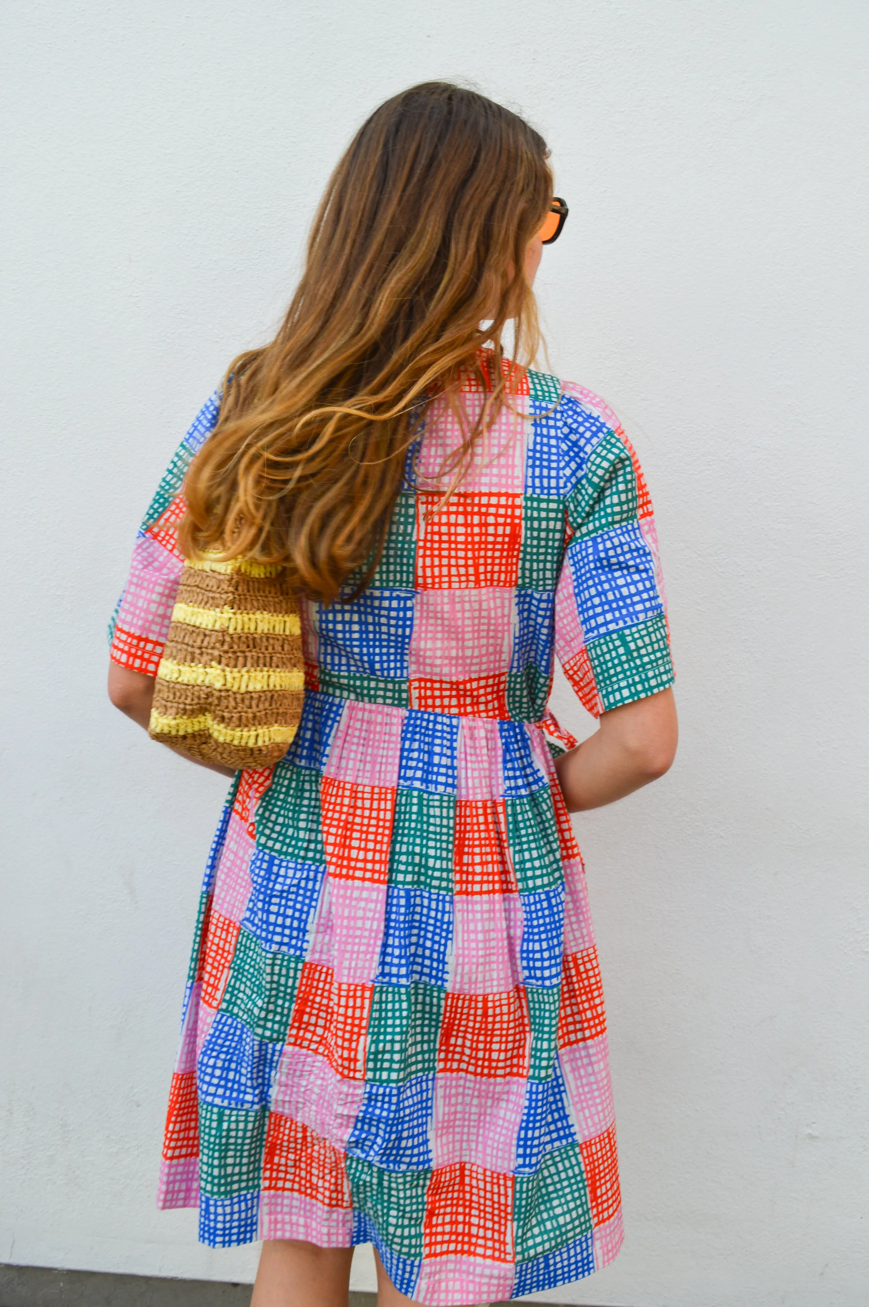 Lowie Grid Check Dress