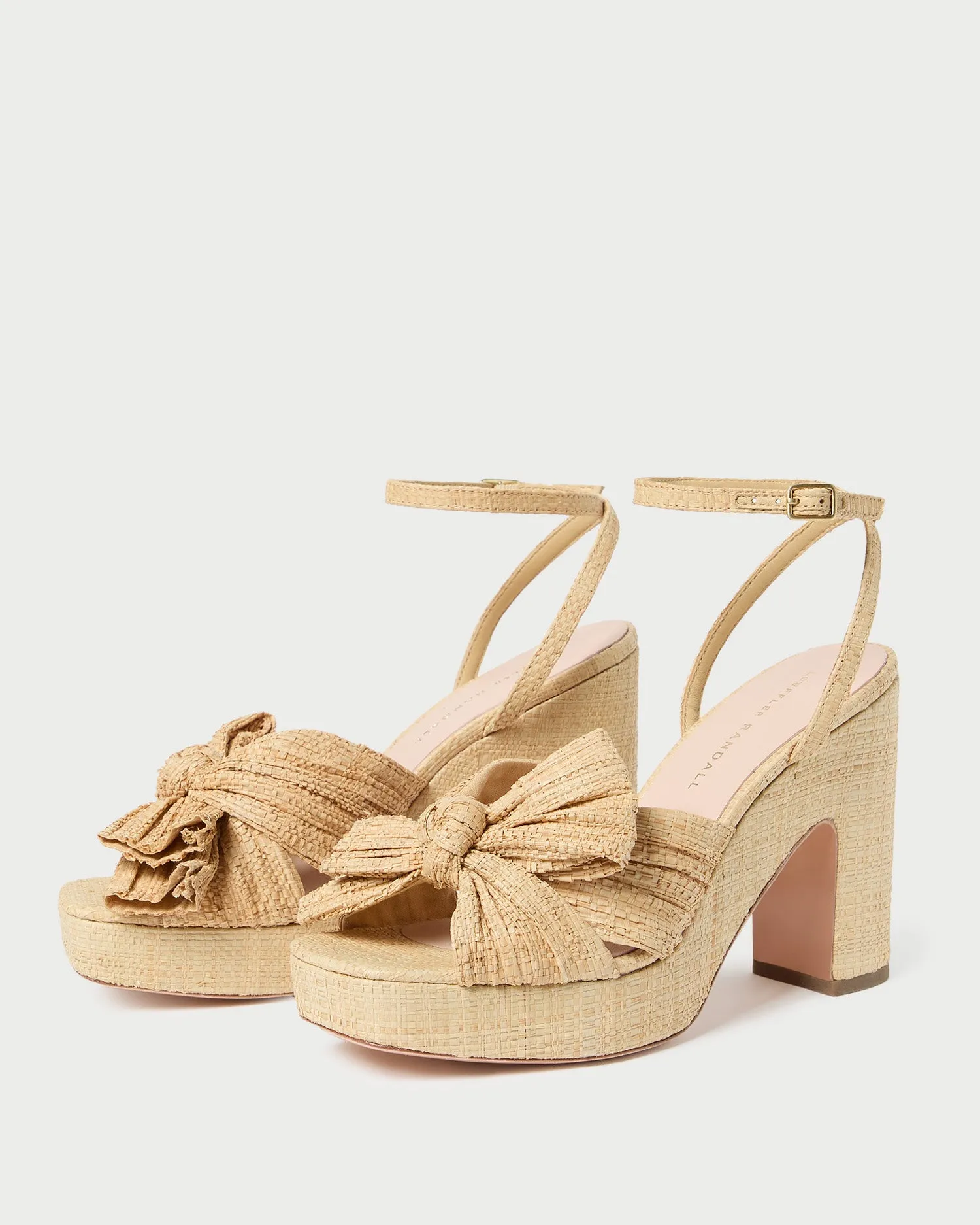 Lucia Natural Pleated Bow Platform