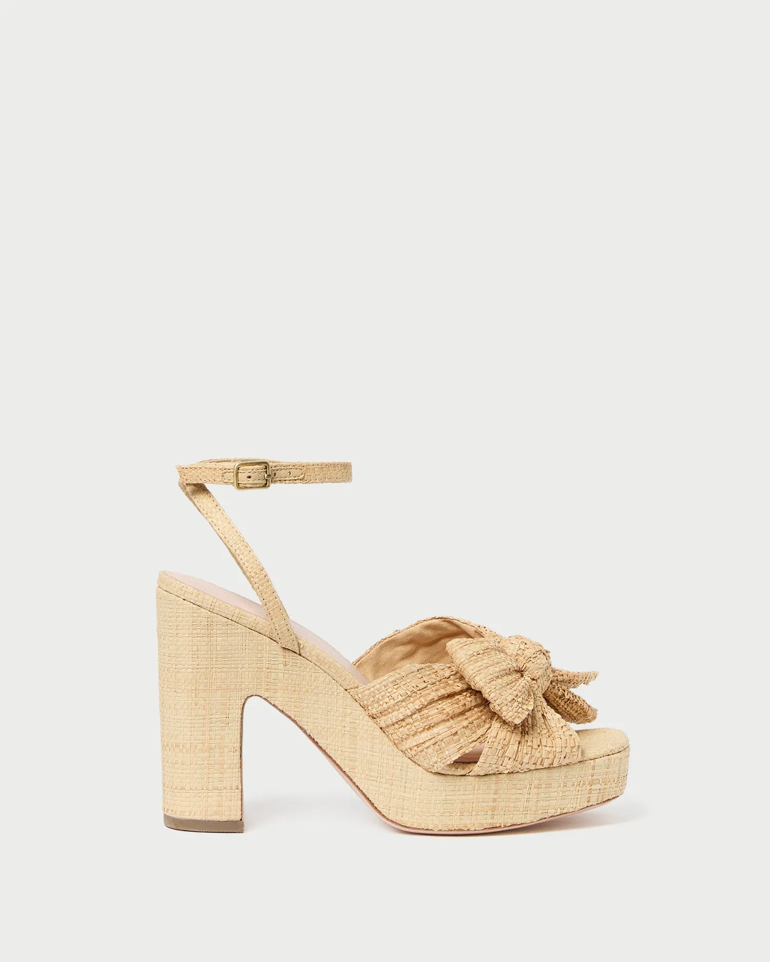 Lucia Natural Pleated Bow Platform