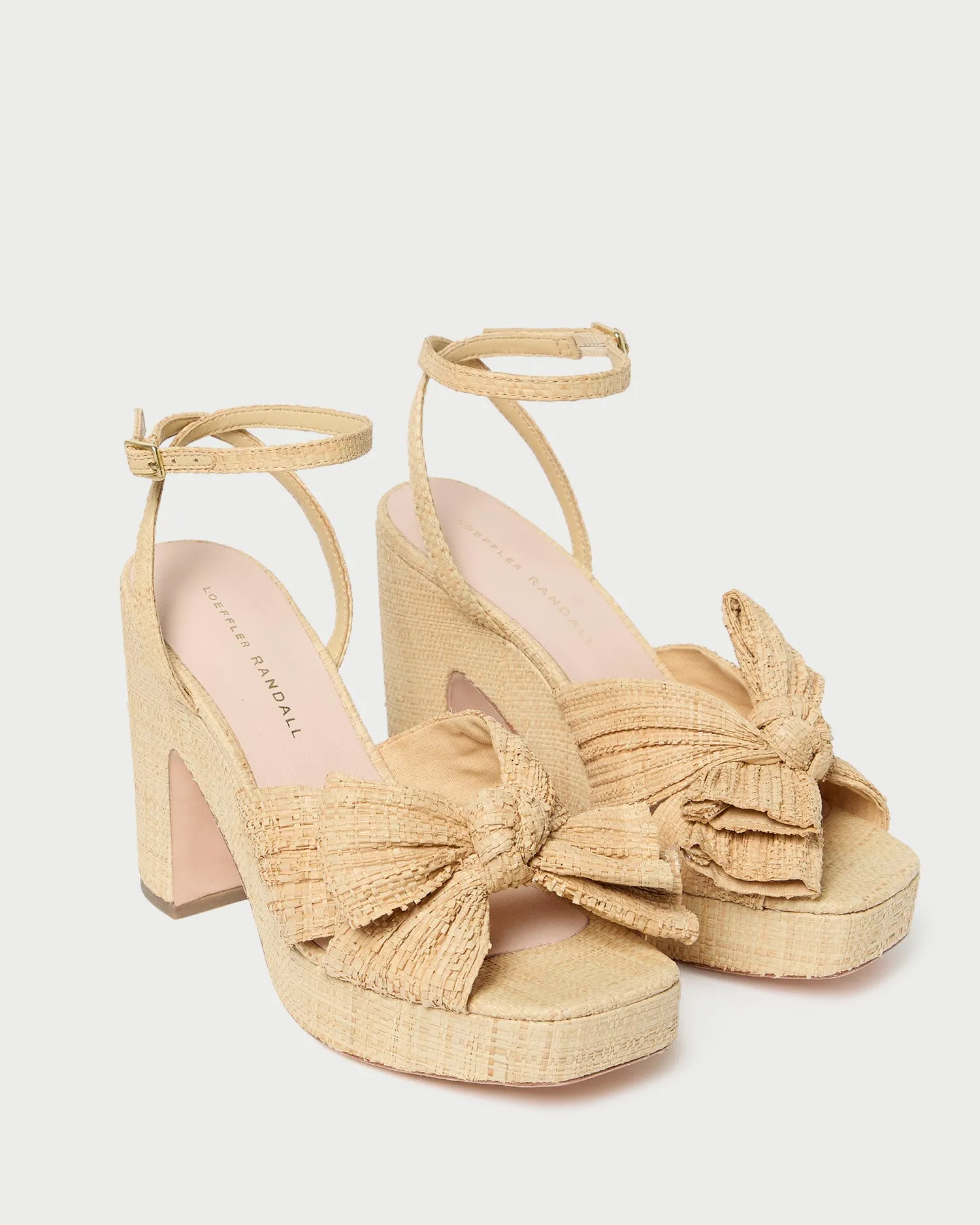 Lucia Natural Pleated Bow Platform