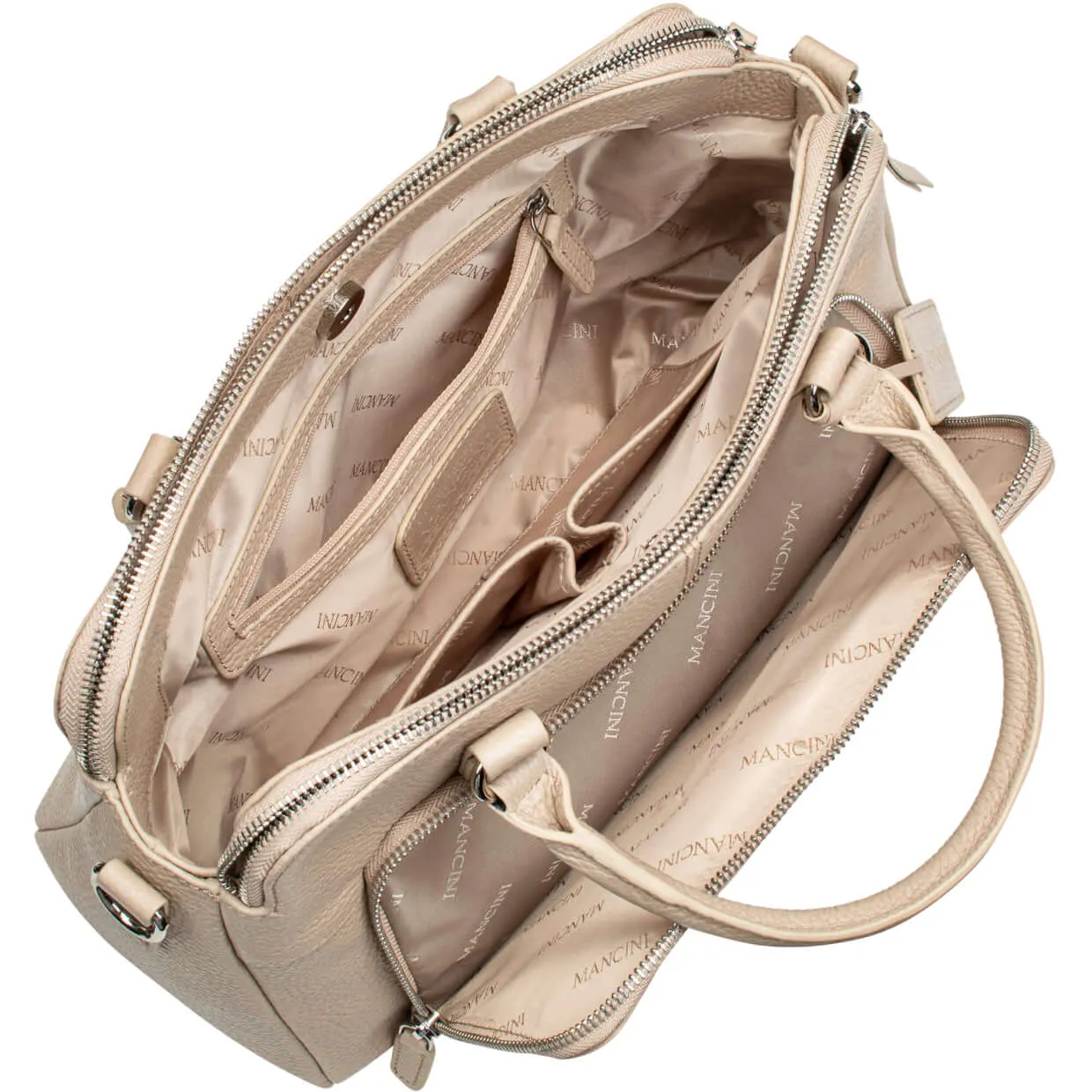 Mancini Pebbled Jennifer Satchel Bag