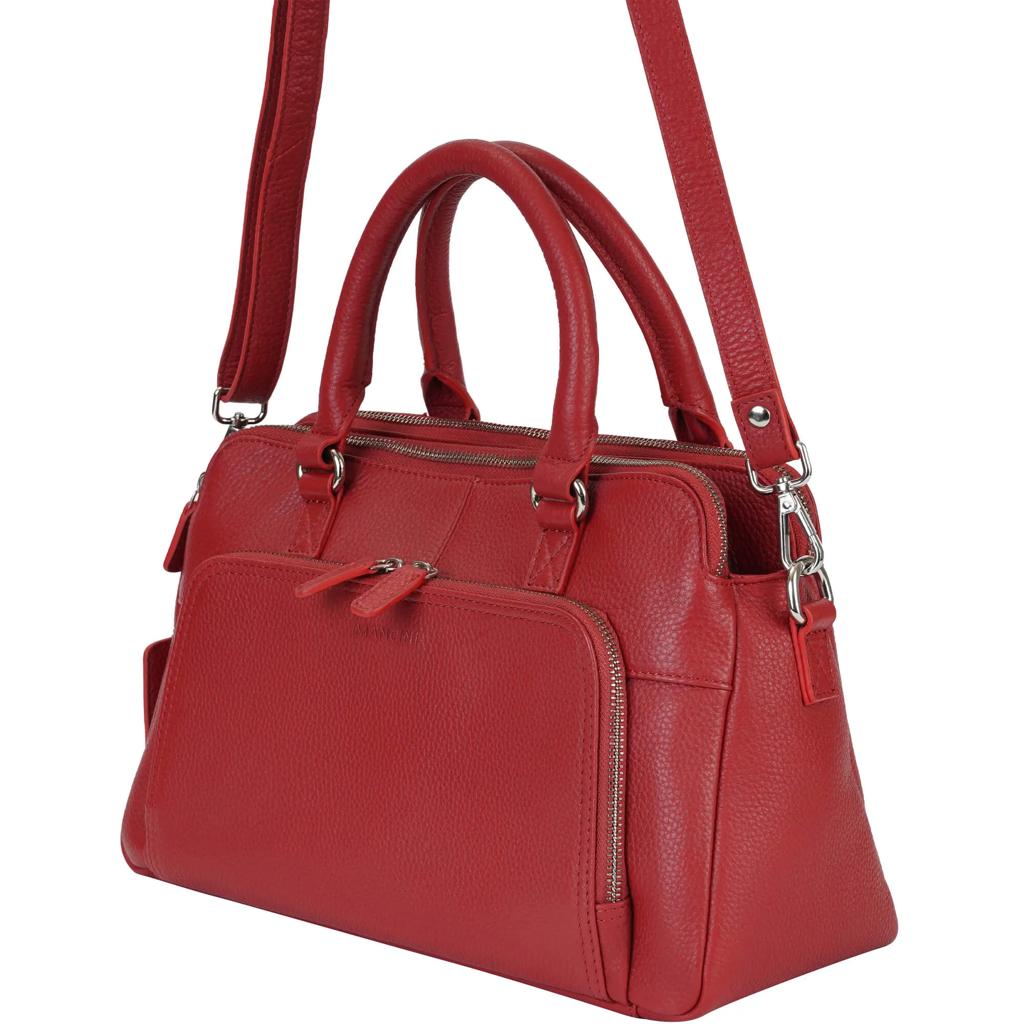 Mancini Pebbled Jennifer Satchel Bag
