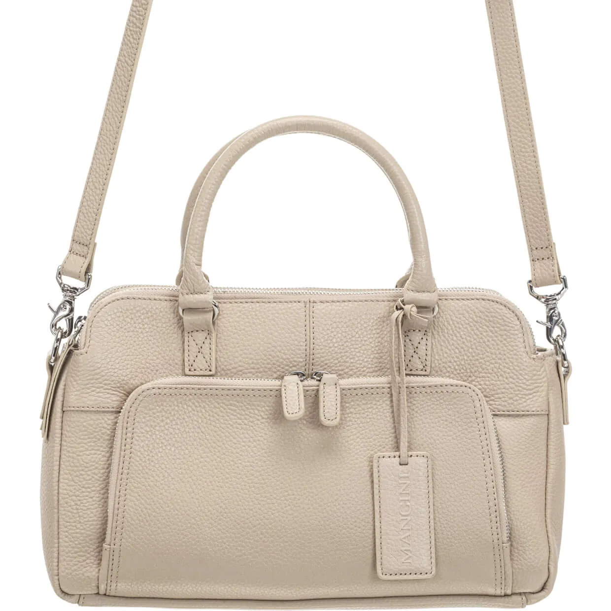 Mancini Pebbled Jennifer Satchel Bag