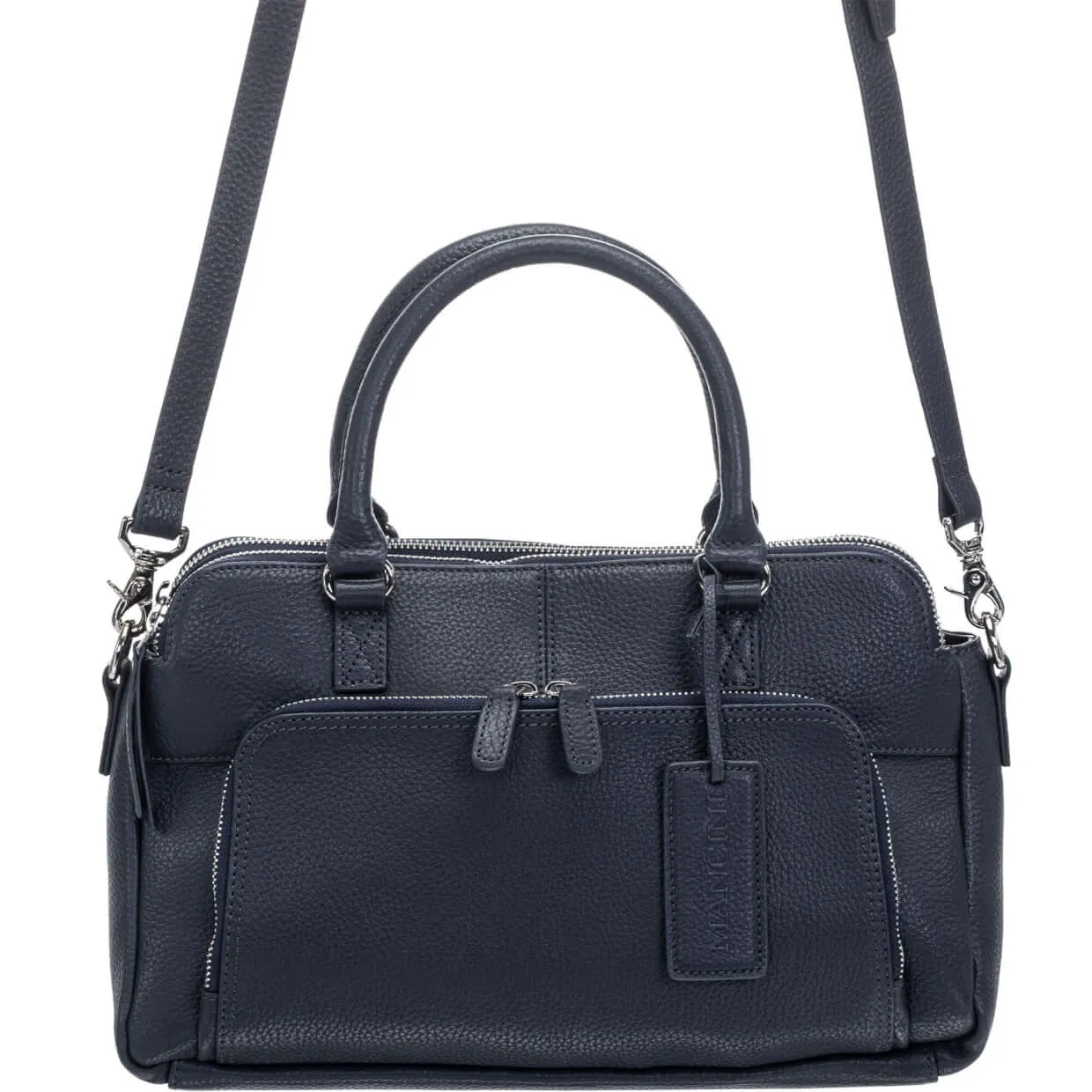 Mancini Pebbled Jennifer Satchel Bag