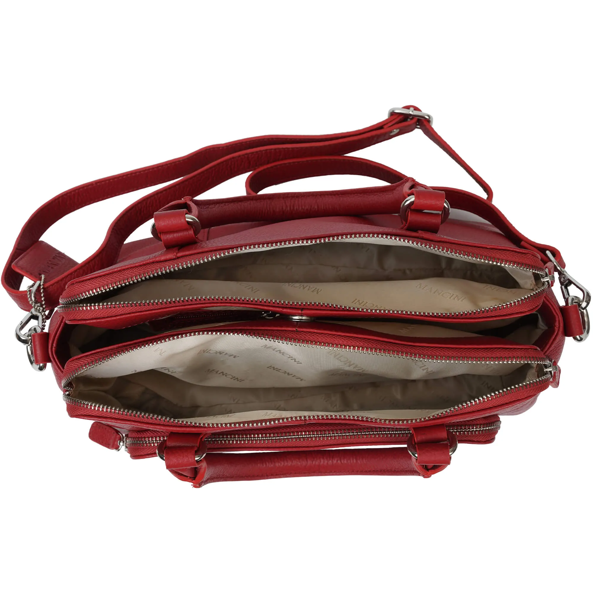 Mancini Pebbled Jennifer Satchel Bag
