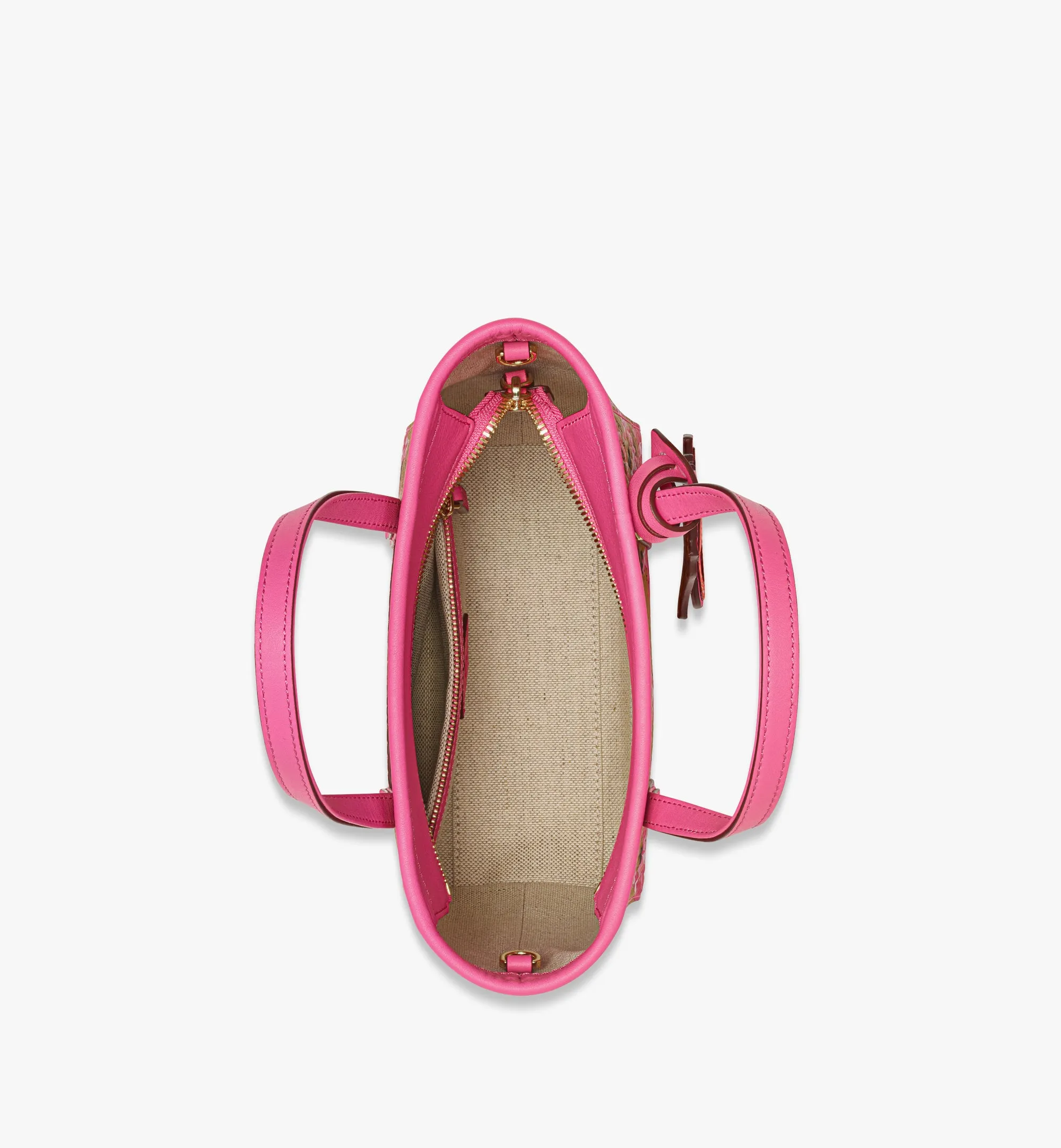MCM Women's Toni Top-Zip Shopper in Cubic Coral Visetos