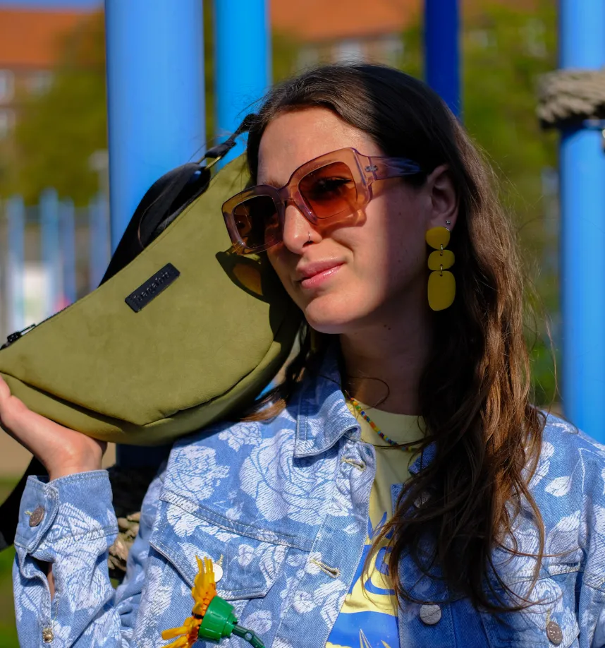 Olive Green Banana Bag