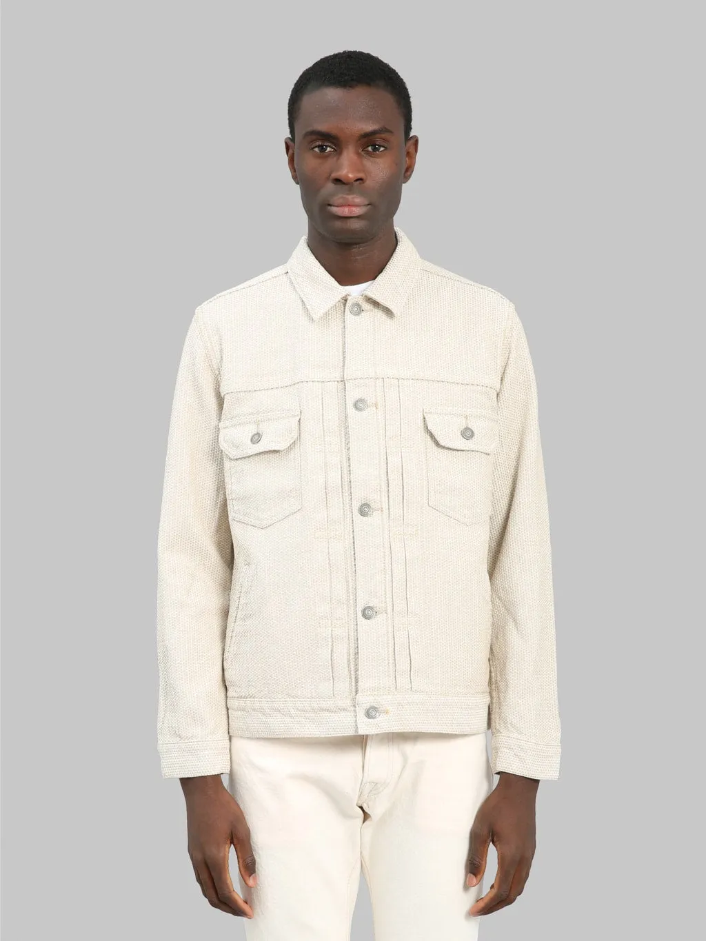 Pure Blue Japan 6220-IV Sashiko Type II Jacket Ivory/Beige