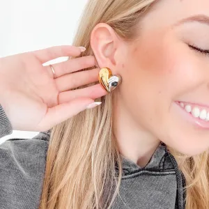 Queen of Hearts Two Tone Earrings