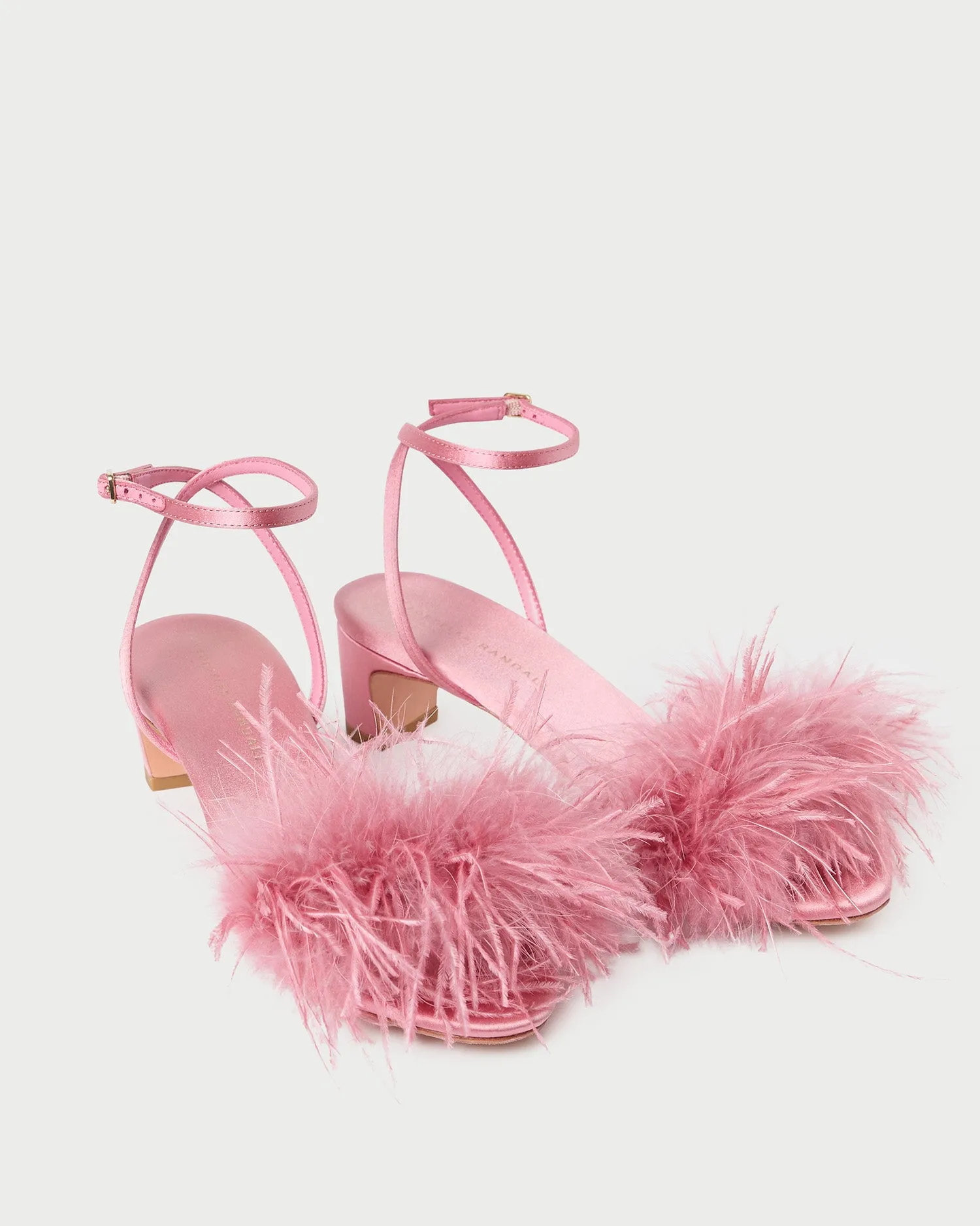 Senna Rose Satin/Feather Sandal
