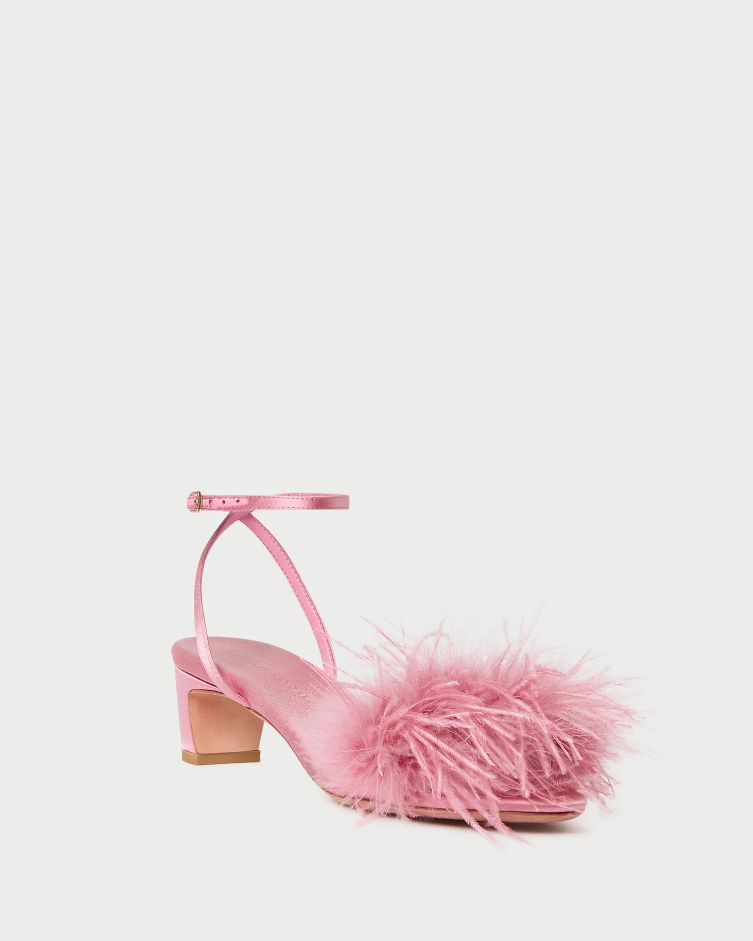 Senna Rose Satin/Feather Sandal
