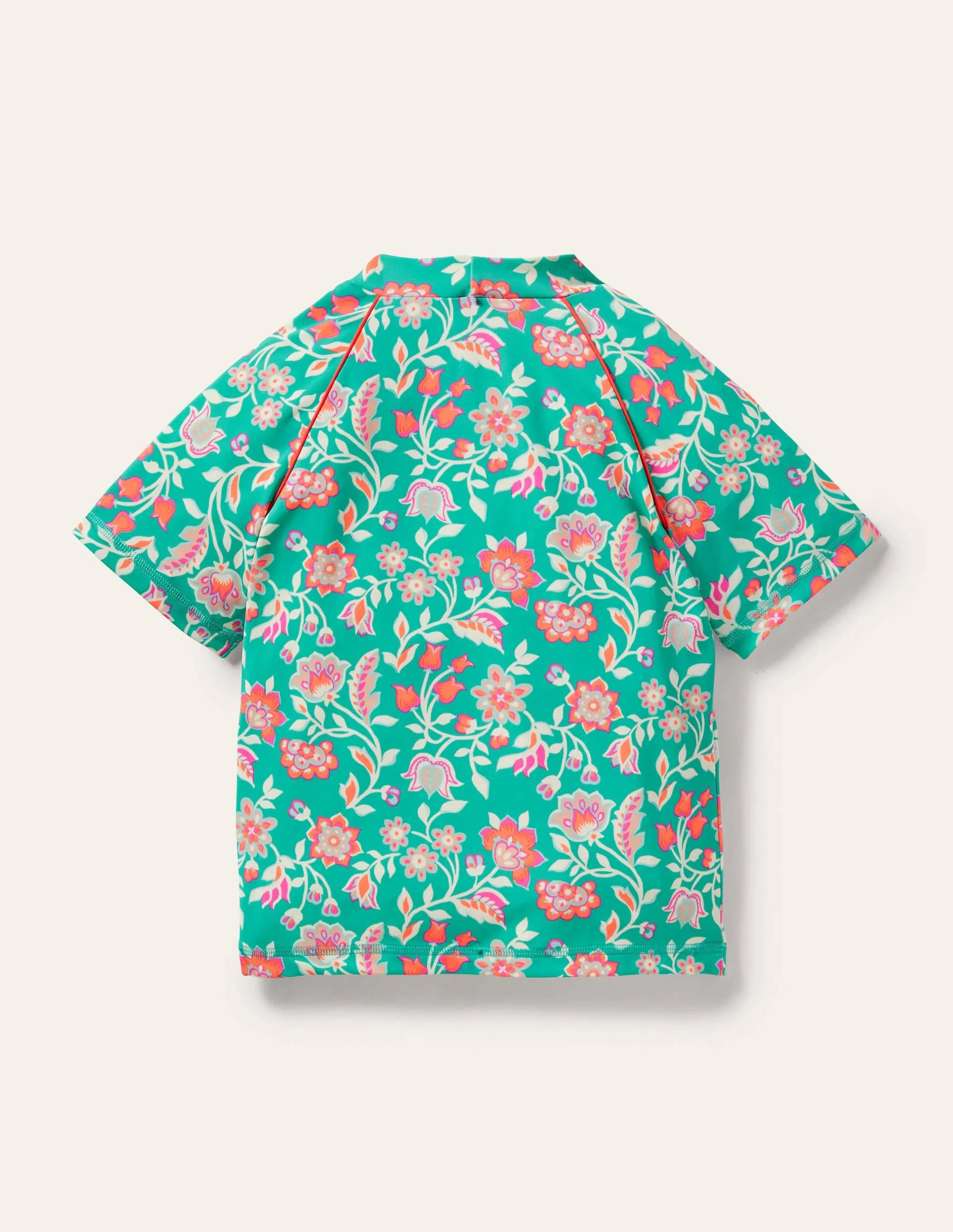 Short Sleeve Rash Vest-Tropical Green Paisley