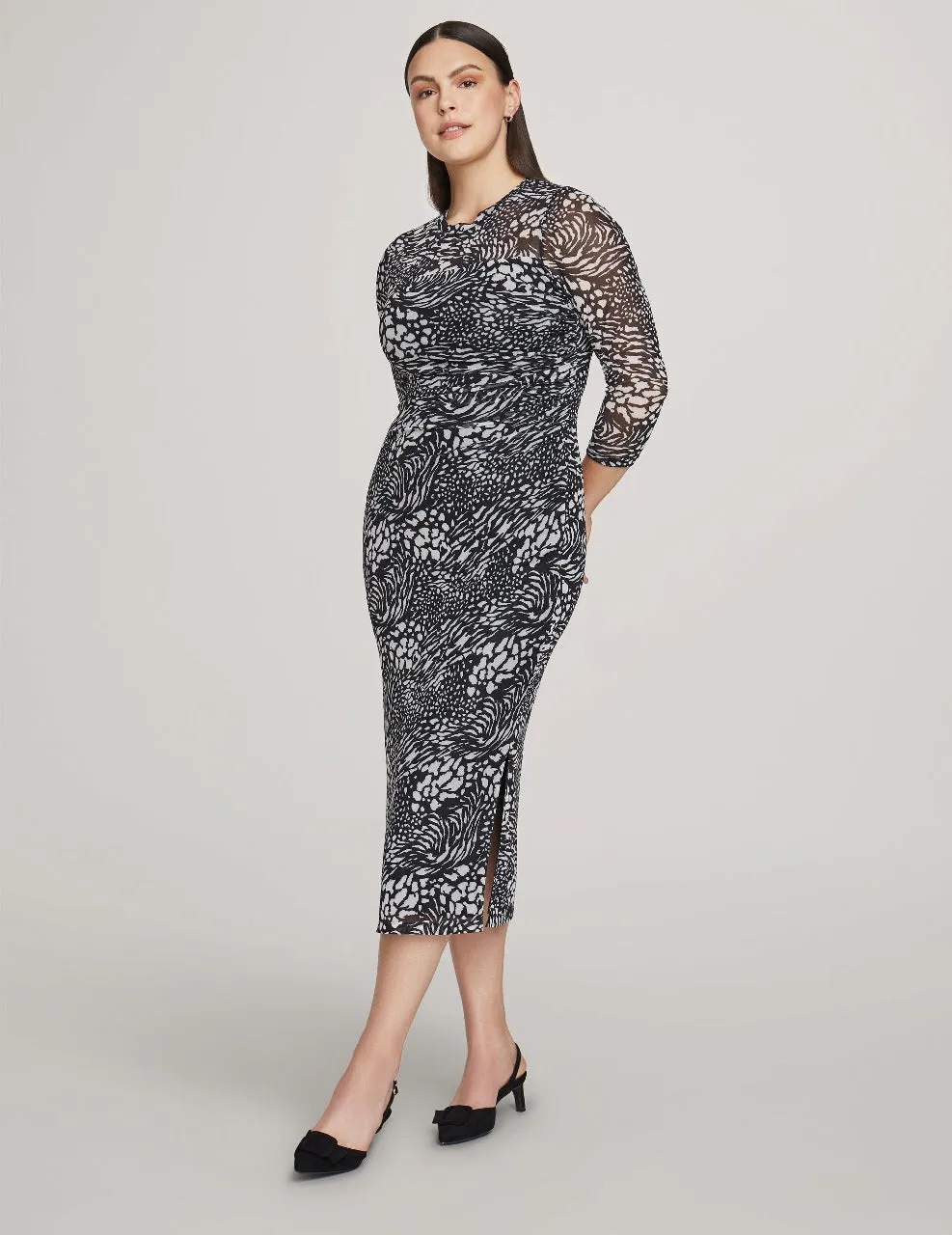 Side Ruched Midi Dress - Sale